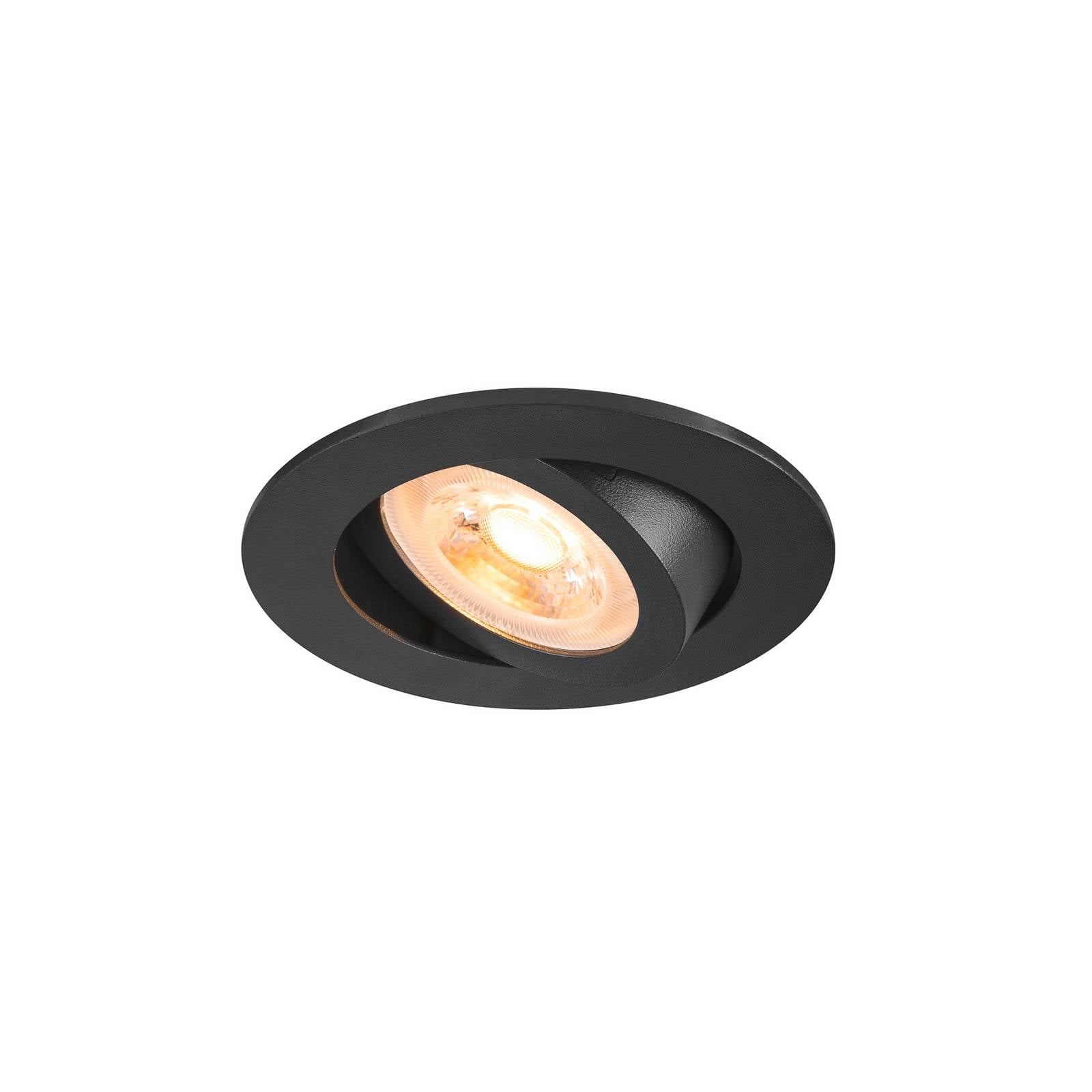 SLV Deckeneinbaulampe New Tria, schwarz, Aluminium, Ø 8,2 cm