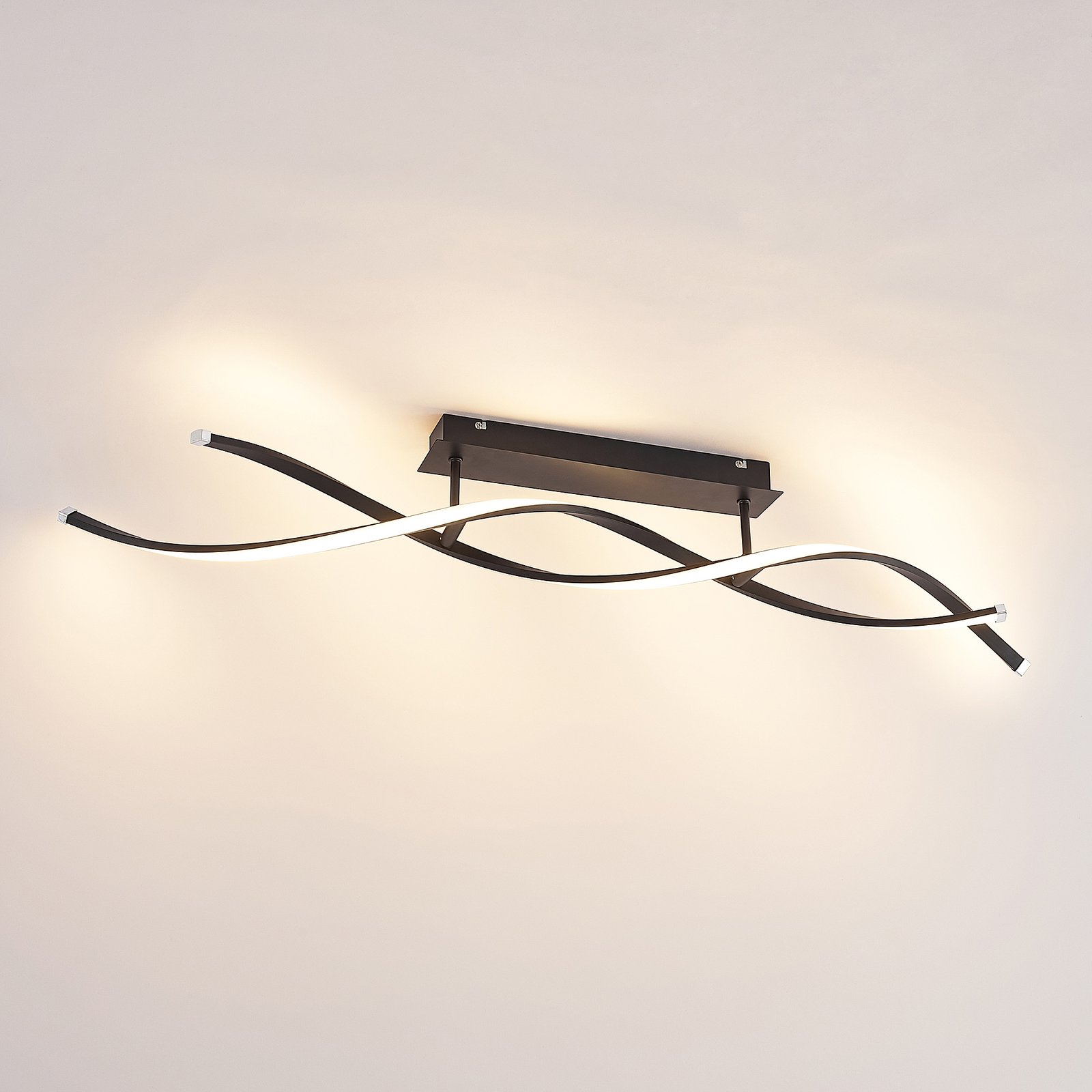 Welina LED Lámpara de Techo Matt Black - Lindby