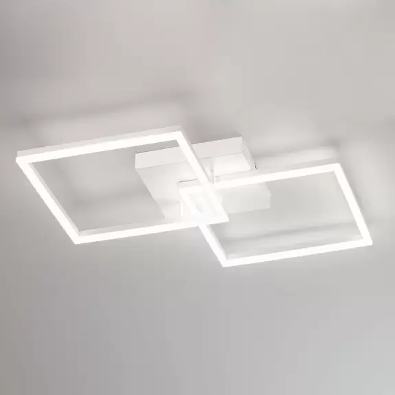 Lampenwelt Moderne LED-Deckenlampe Bard in Weiß