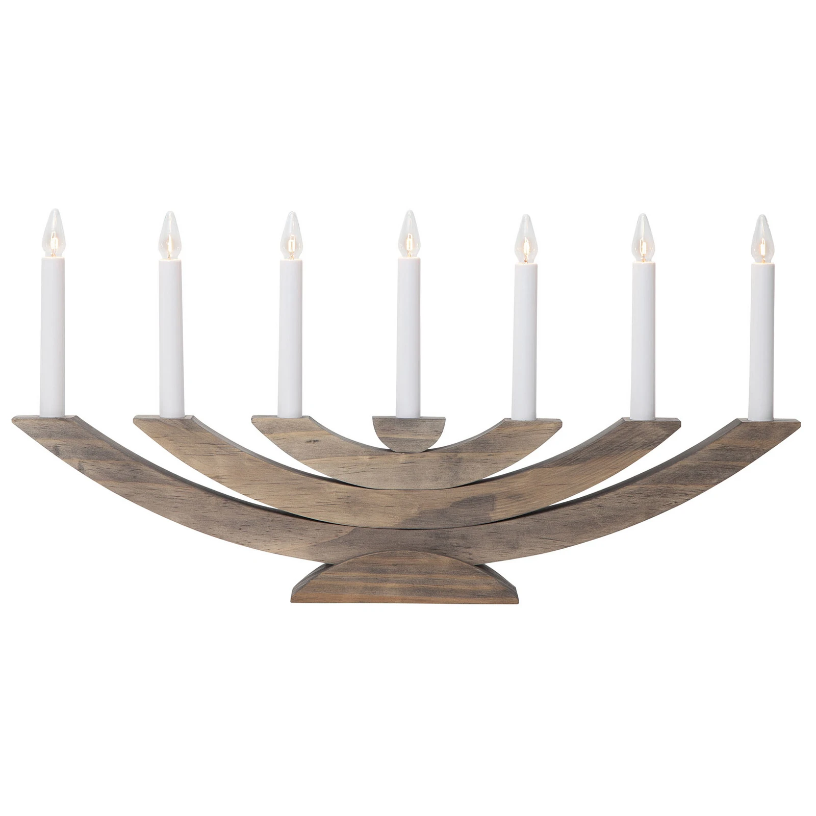 Navida vinduesstage, træ, 7 lyskilder, brun