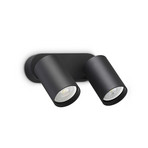 Faretto da parete IDEAL LUX Dynamite Round nero 16,5 cm a 2 luci