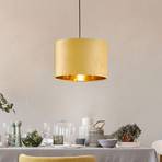 Lámpara colgante Aura, terciopelo Ø 30 cm amarillo