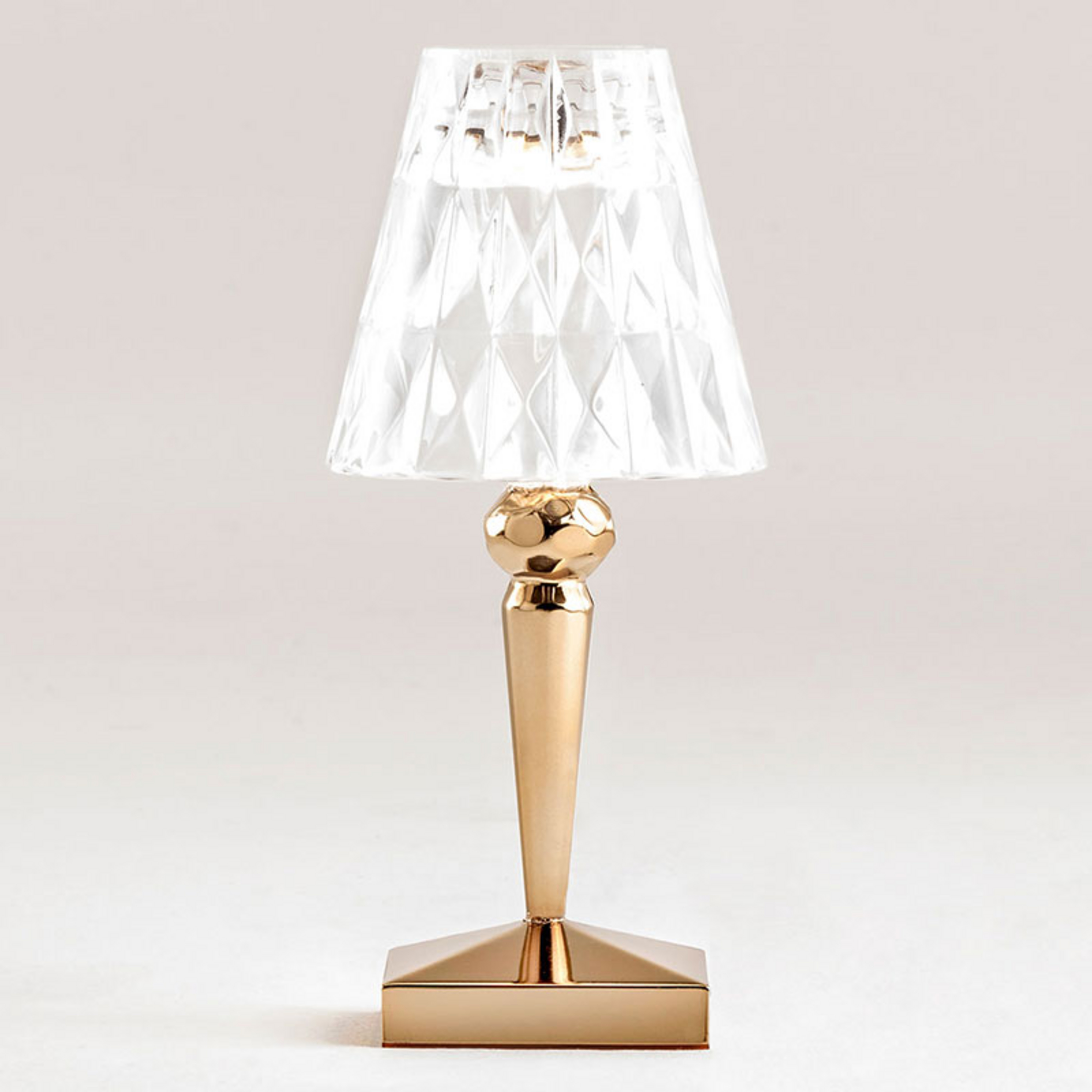 Kartell LED-Akku-Tischlampe Battery, 30 cm, goldfarben, IP54