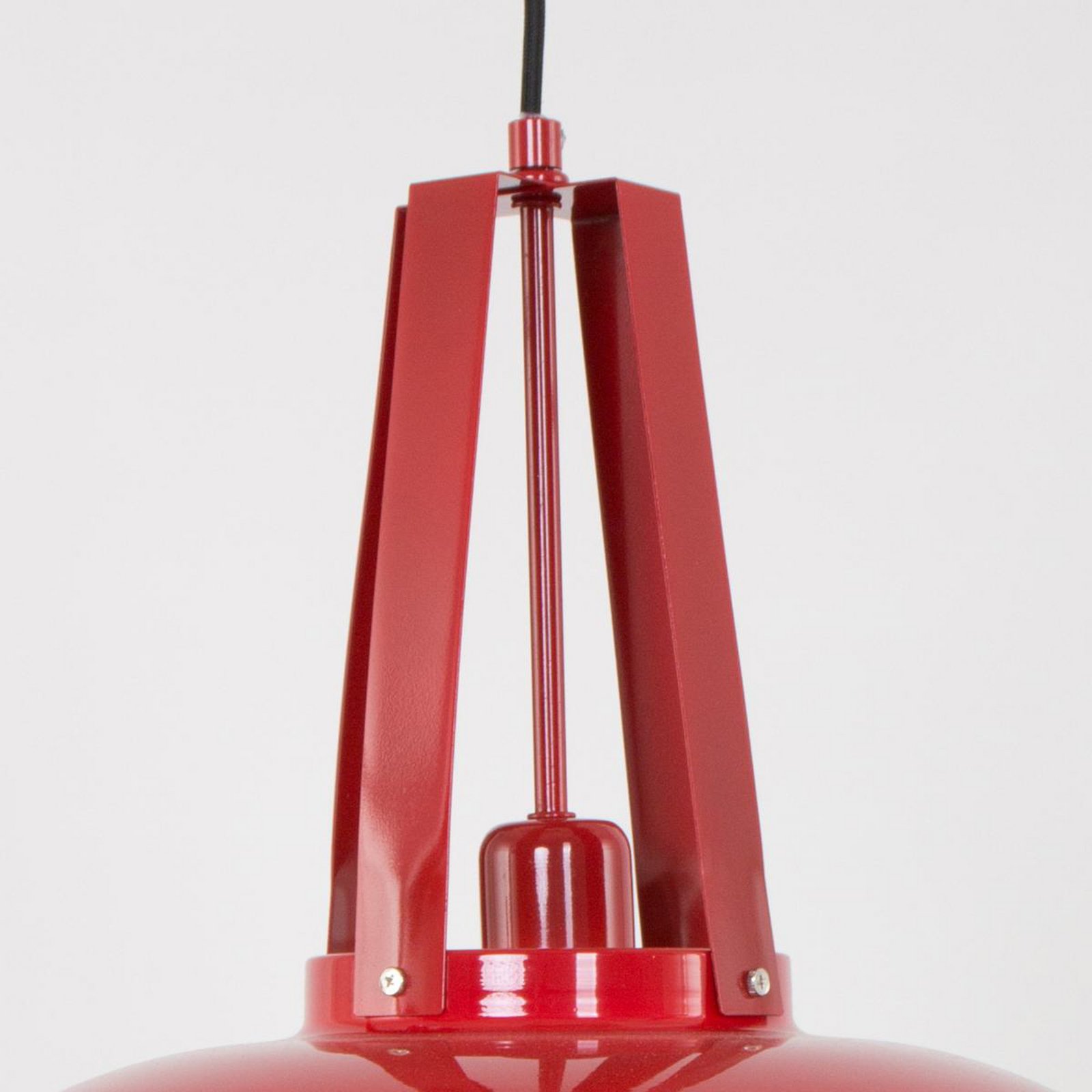 Eden pendant light, red, metal, E27 socket