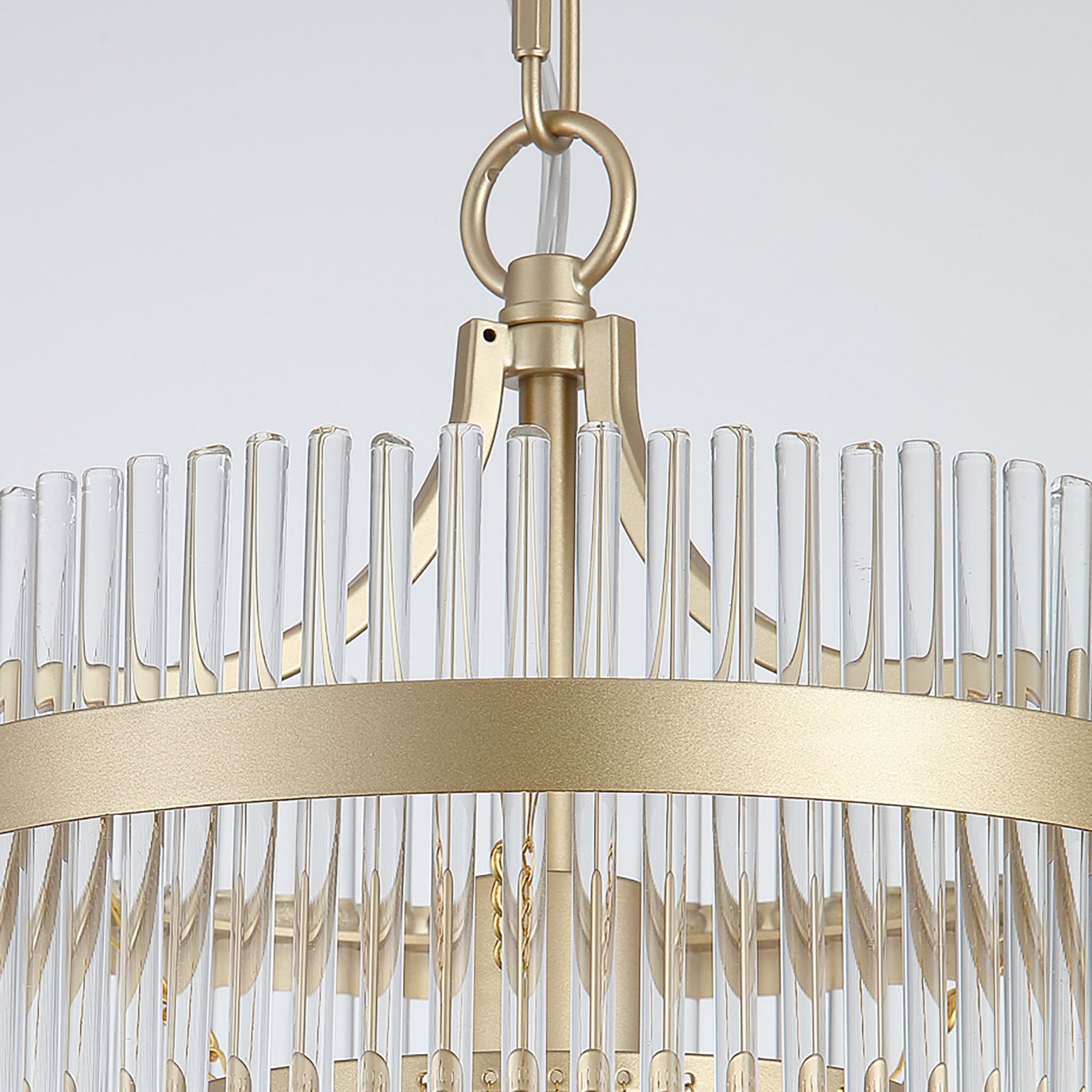 Suspension Lara, Ø 26 cm, dorée/transparente, verre/métal