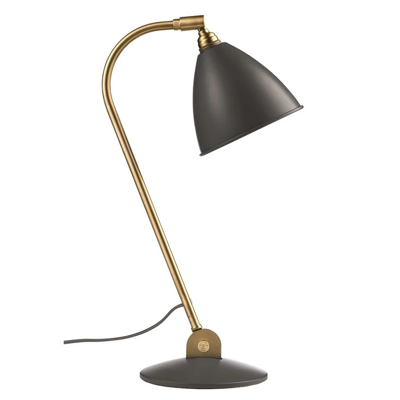 GUBI – Bestlite BL2 Bordslampa Ø16 Mässing/Grå