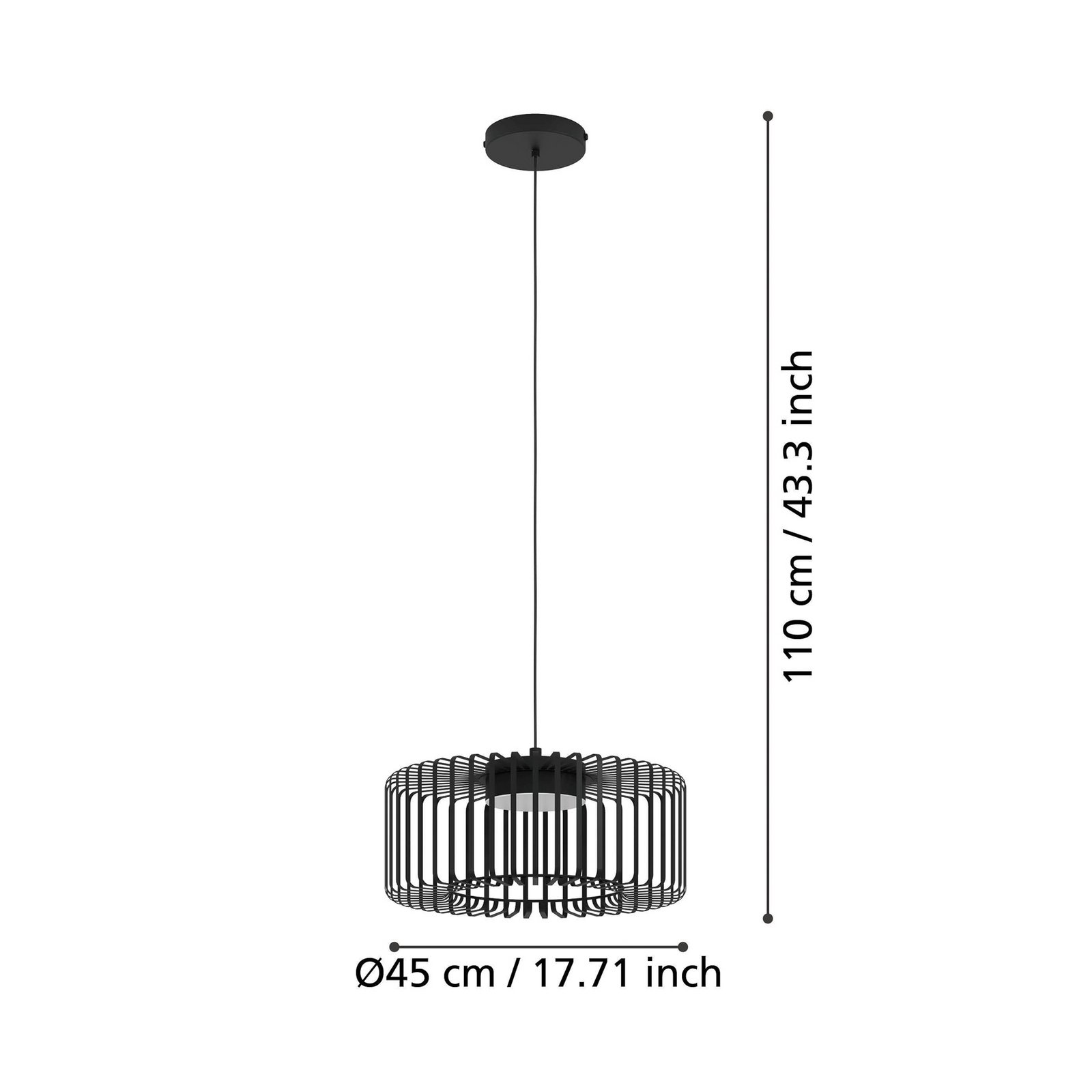 EGLO connect LED pendant light Ginestrone-Z, 1-bulb, black