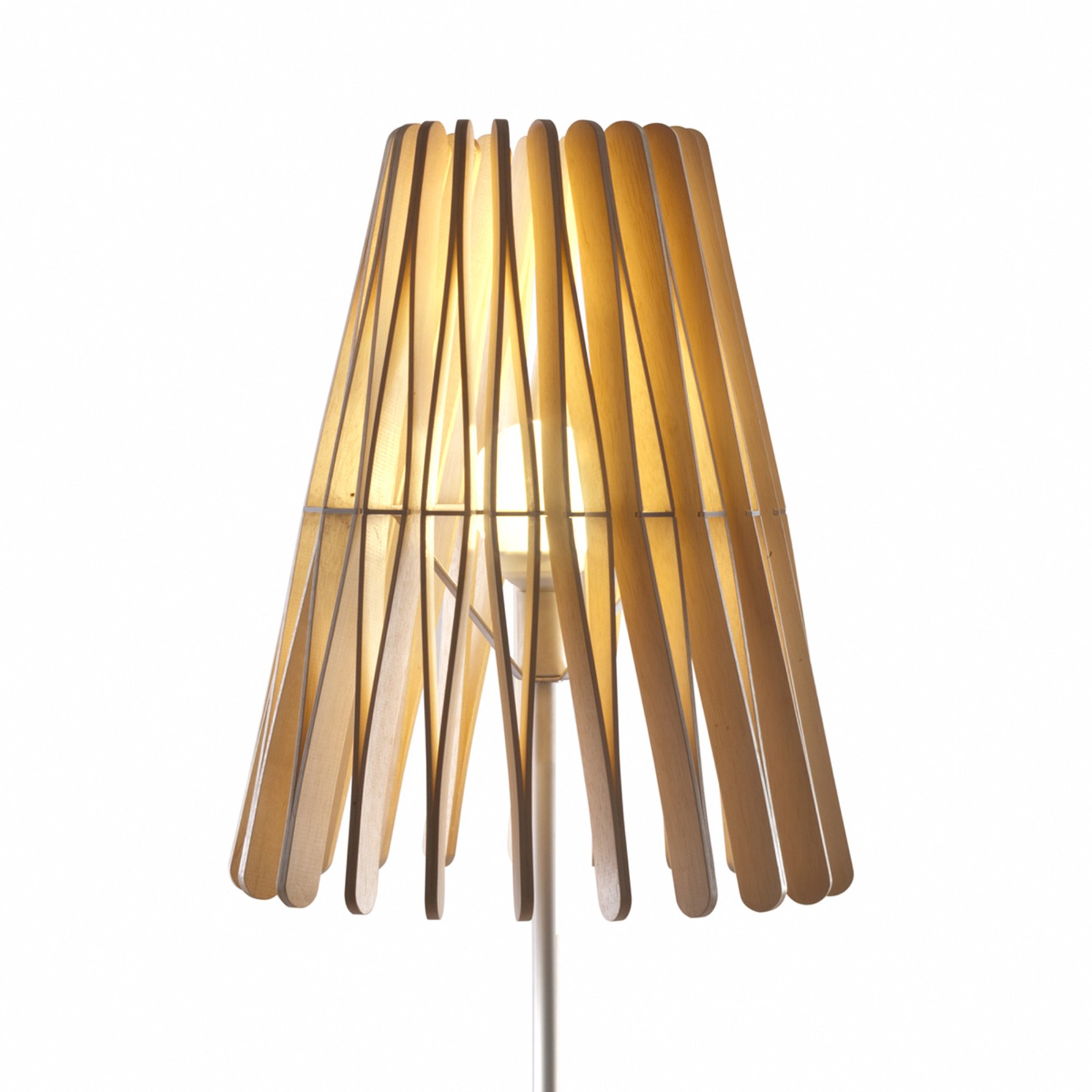 Fabbian Стик дървена подова лампа, конусовидна