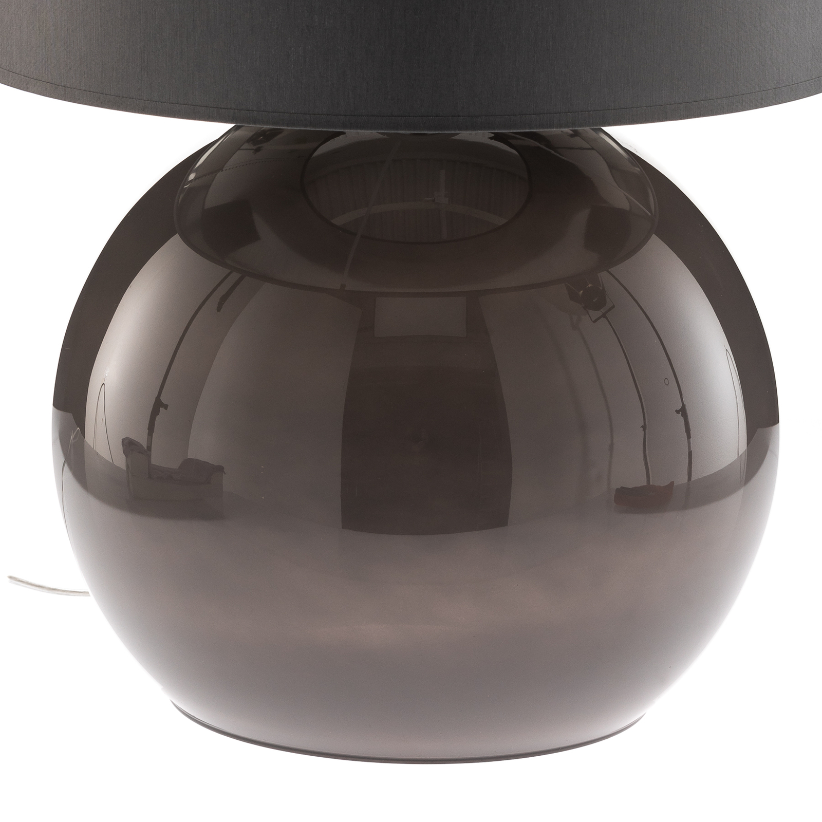 Stolní lampa Palla, Ø 36 cm, šedá/grafitová