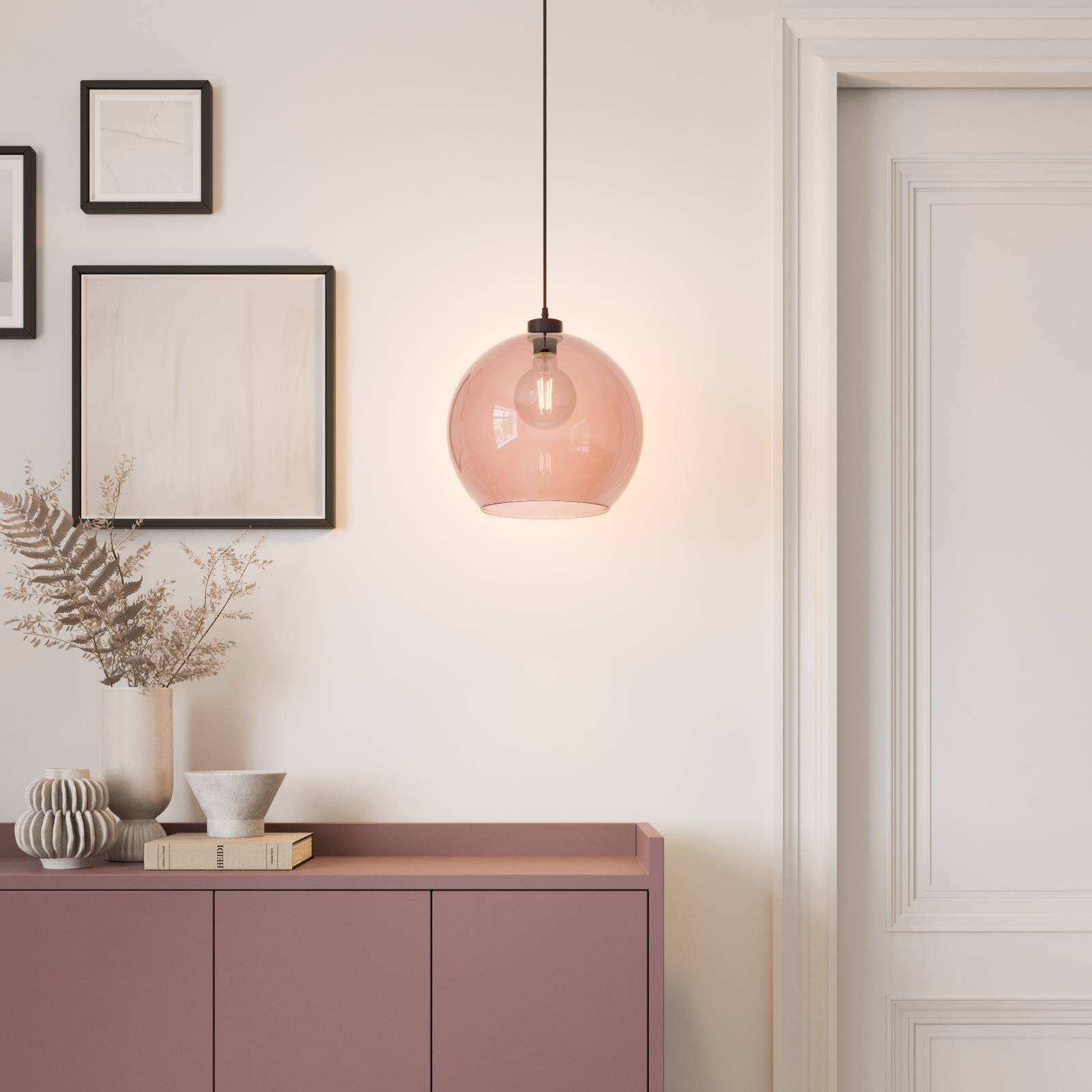 E-shop Závesné svietidlo Cubus, jedno svetlo, ružové