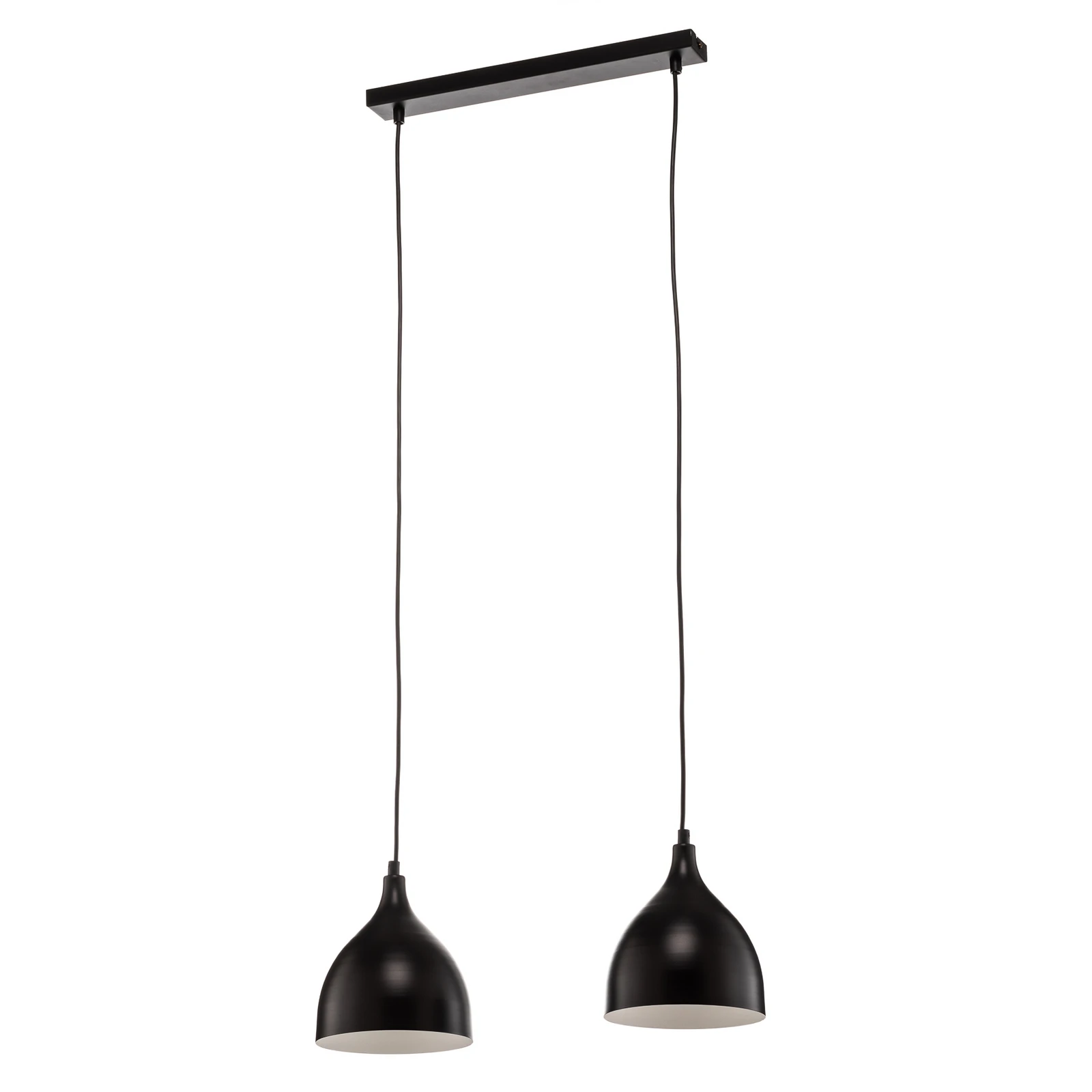 Lámpara colgante Nanu de metal negro con 2 luces