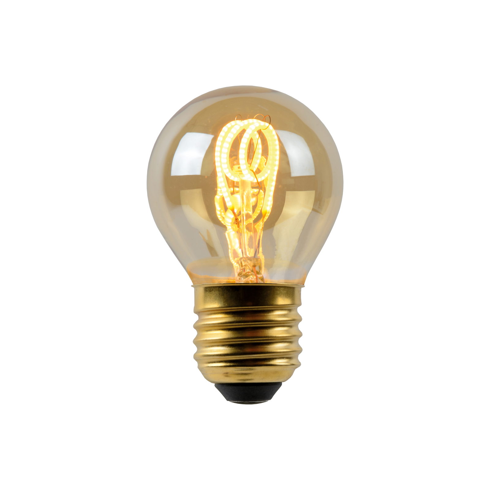 LED-lampe E27 G45 3W ravgul 2.200K dæmpbar