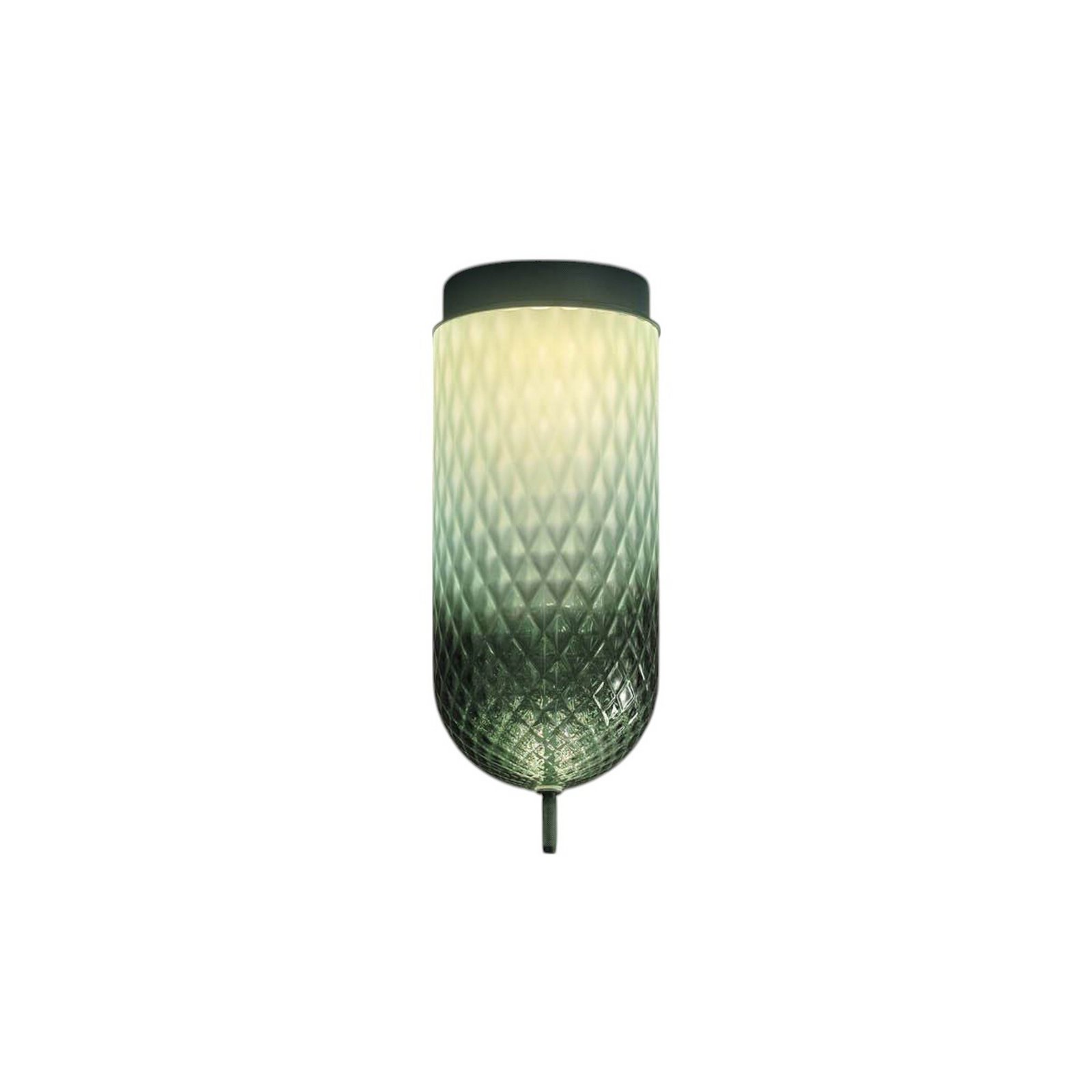 OLEV LED-Deckenlampe Curuba, grün, Glas, Höhe 40 cm, 2.700 K