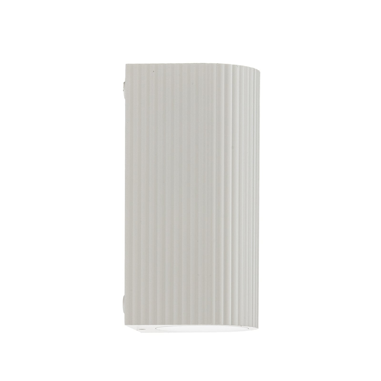 Lindby udendørs væglampe Aluvo, hvid, 16 cm, IP65, riflet Lindby udendørs væglampe Aluvo, hvid, 16 cm, IP65, riflet