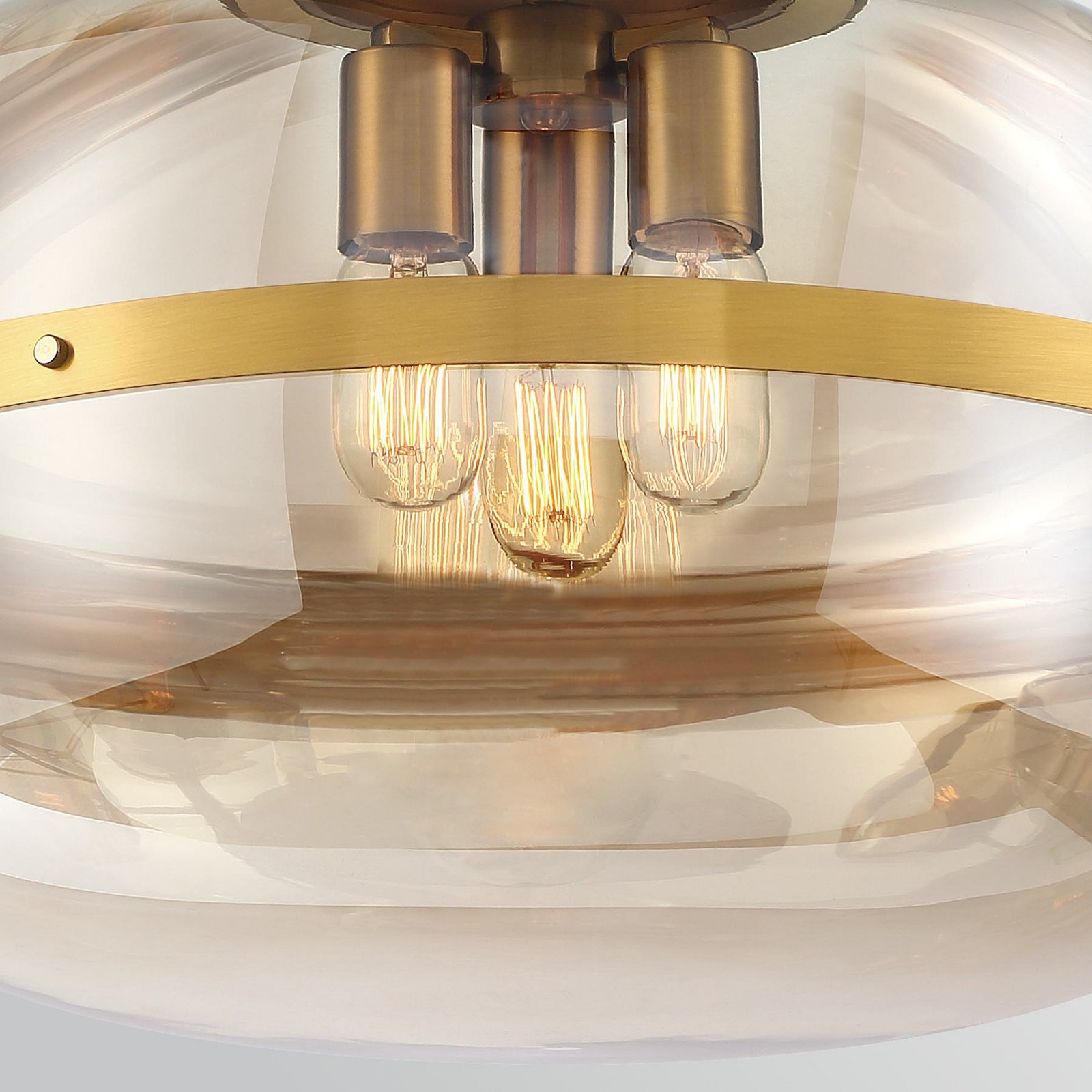 Hängeleuchte NOTTINGHAM, messing antik, Ø 51 cm, Glas/Metall