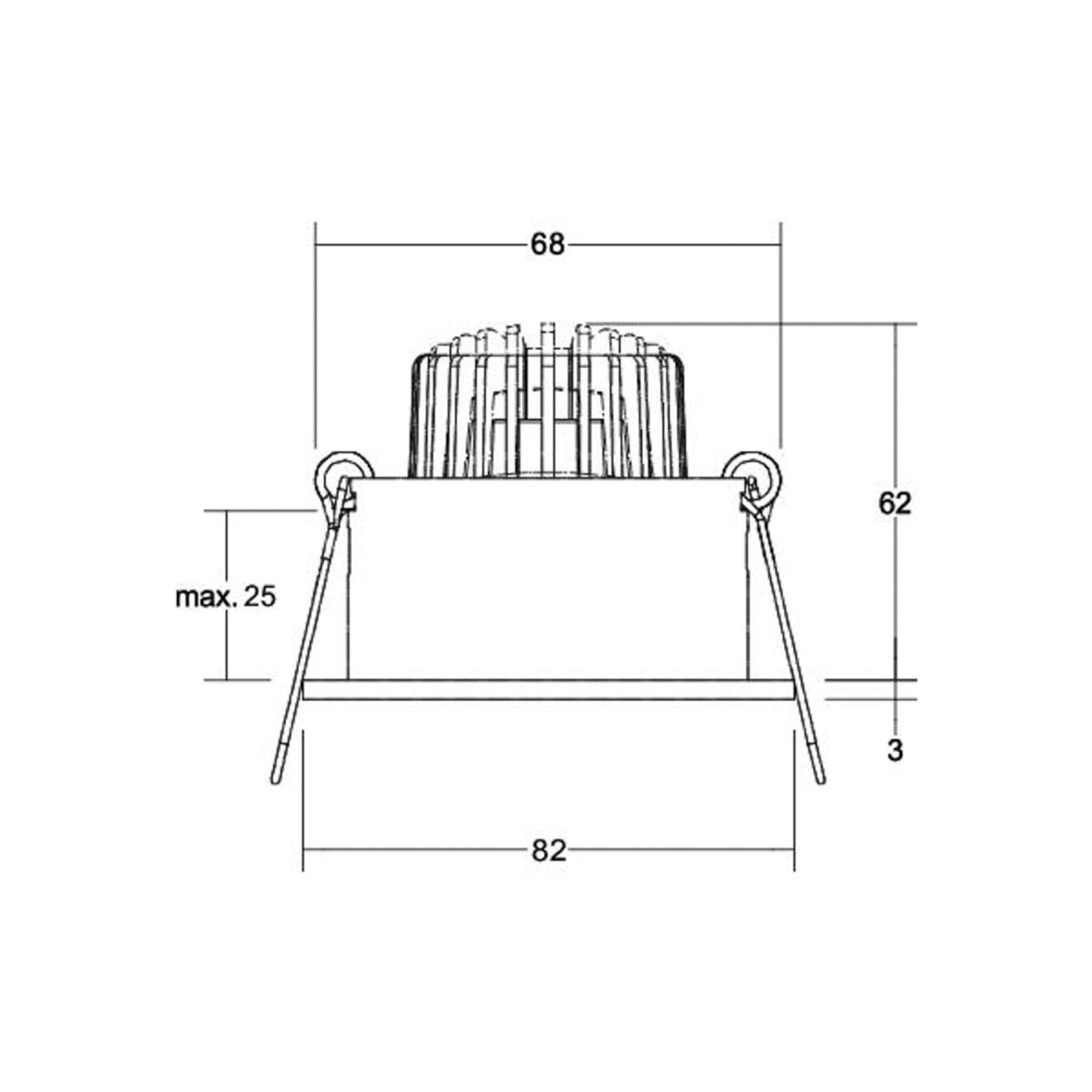 BRUMBERG Tirrel dyp LED innfelt spot on/off 830 rund svart