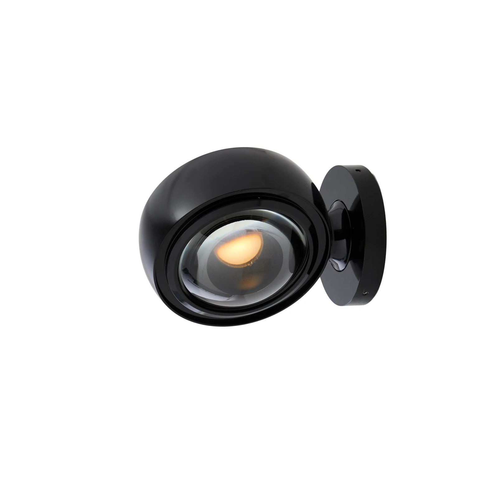 Aplique de pared LED LOOM DESIGN Optic, aluminio negro Ø 12 cm