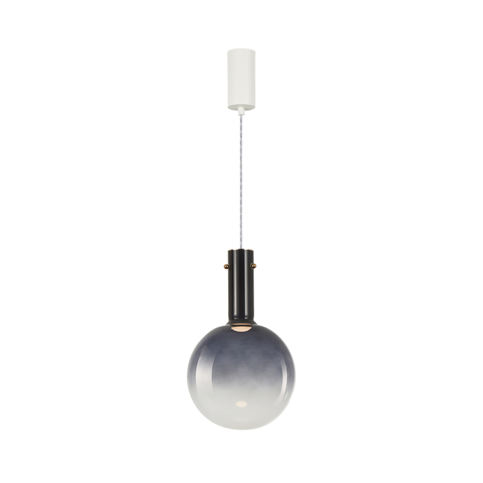 Závěsné svítidlo Toronto, šedá průhledná skleněná koule, Ø 25 cm
