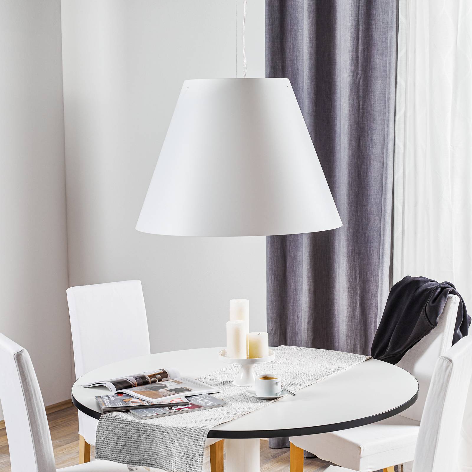 Biała lampa wisząca Grande Costanza