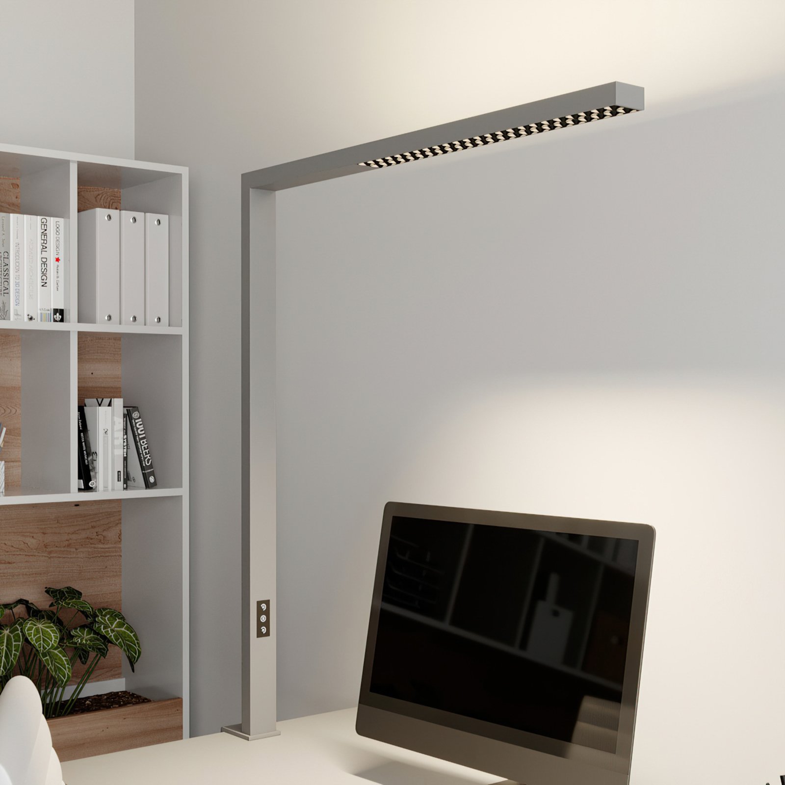 Arcchio Jolinda LED-klämlampa för kontoret, silver