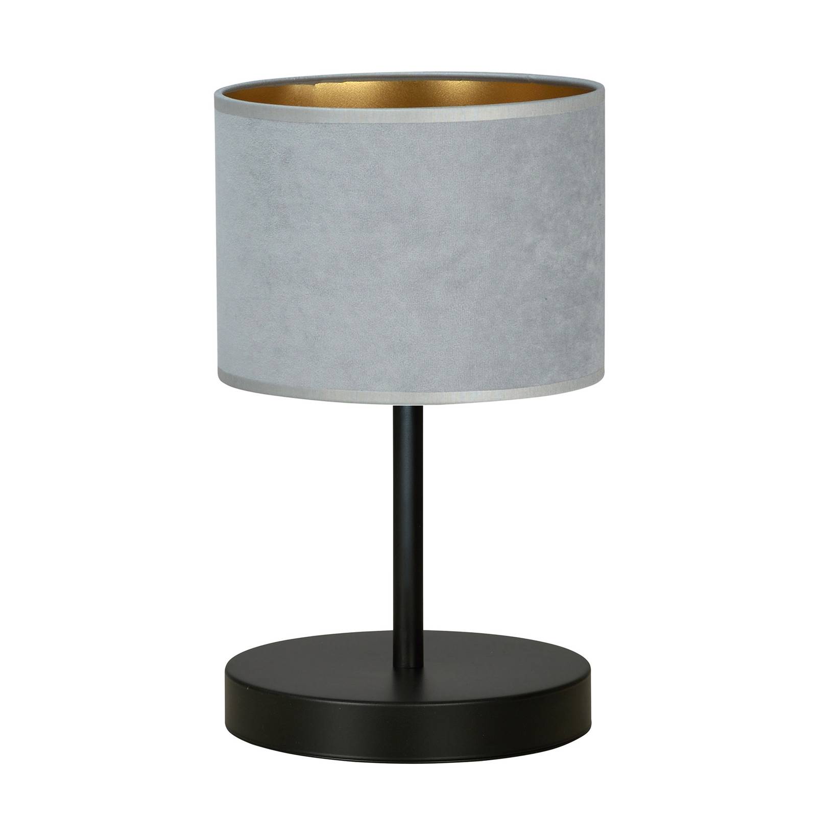 Lampe à poser Jari abat-jour tissu gris doré