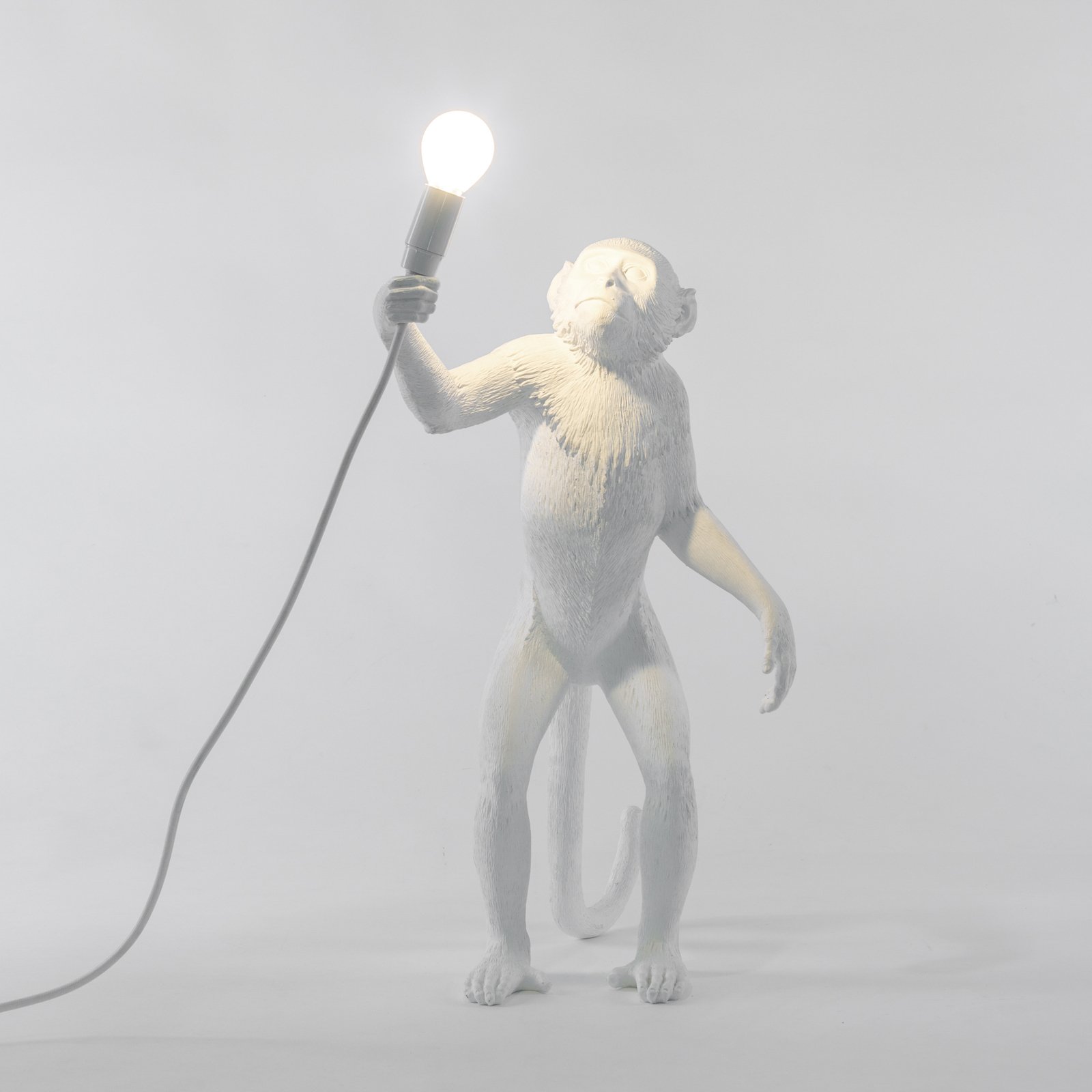 LED decoratie-terraslamp Monkey Lamp staand wit