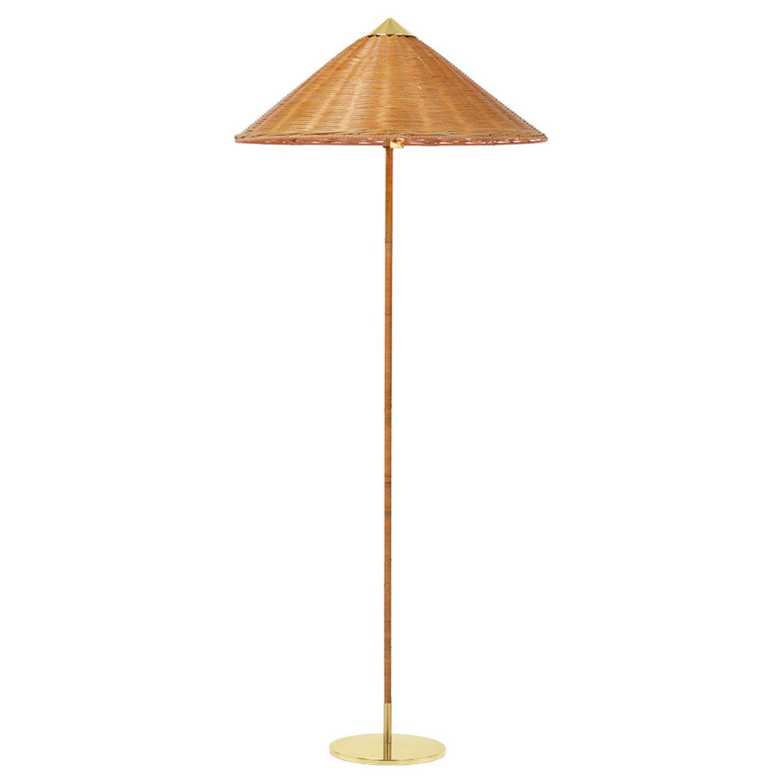 9602 Lampadar Brass/Wicker Willow - GUBI