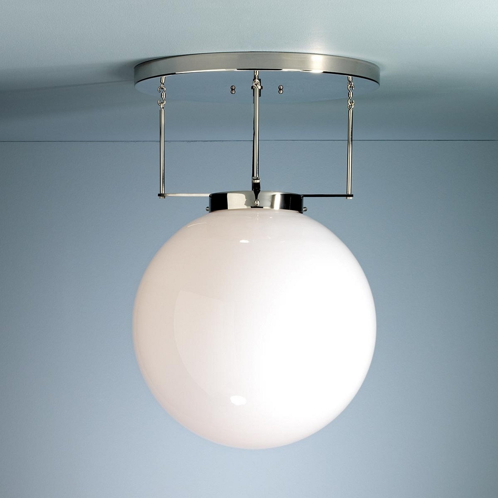 TECNOLUMEN DMB 26 plafonieră nichel 40 cm - Camera de zi / sufragerie - design - alb-opal nichel - Sticlă