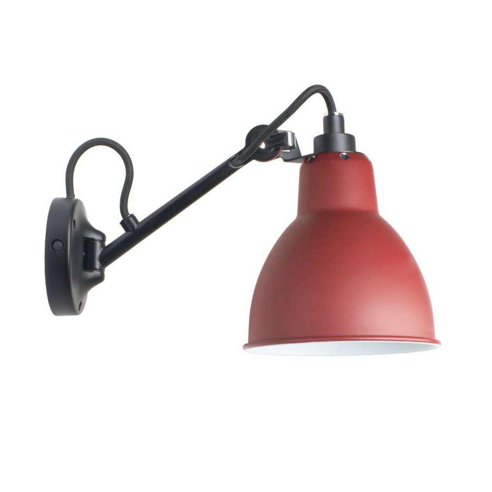 104 Vägglampa Svart/Röt - Lampe Gras