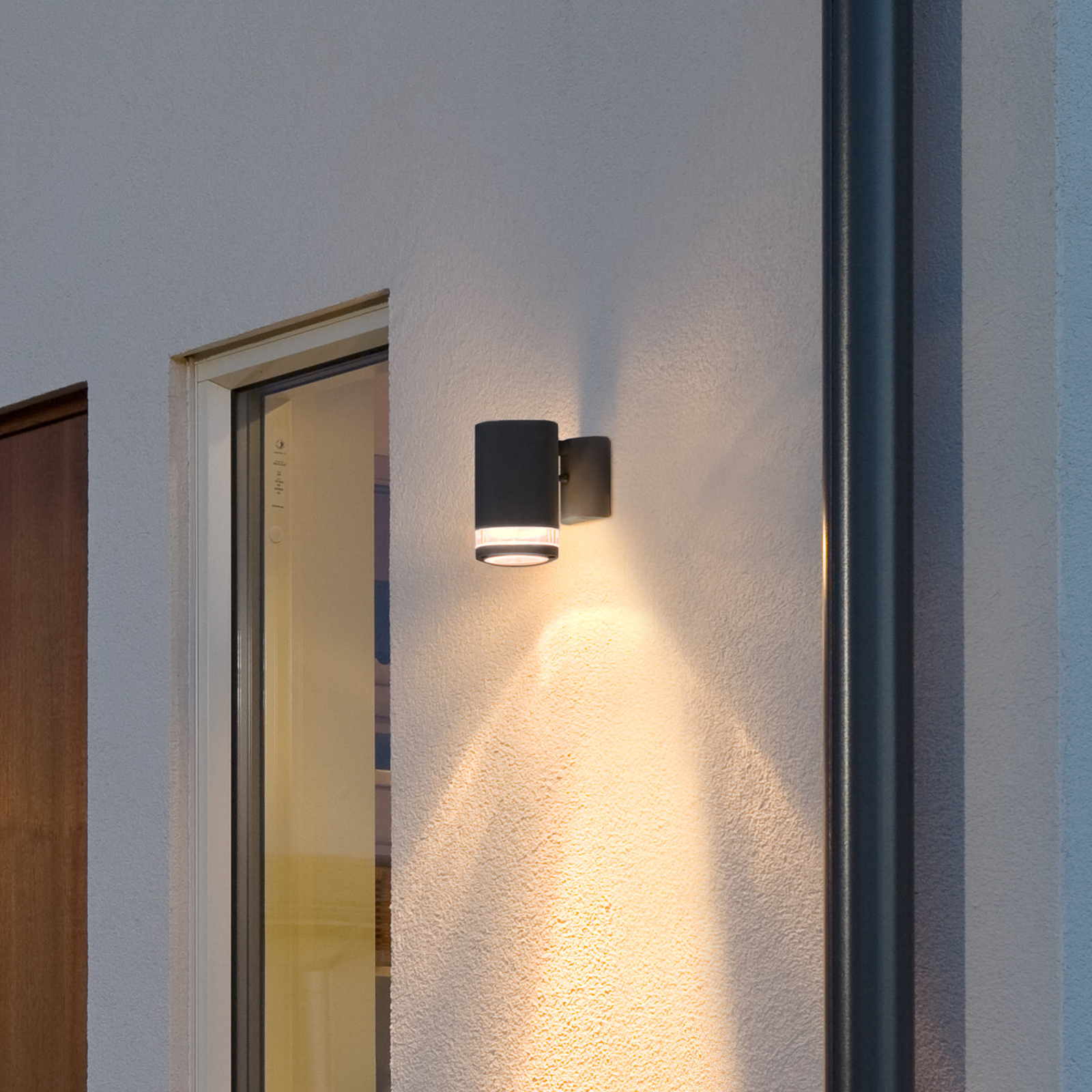 Buitenwandlamp Modena met sleuf, 1-lamps zwart