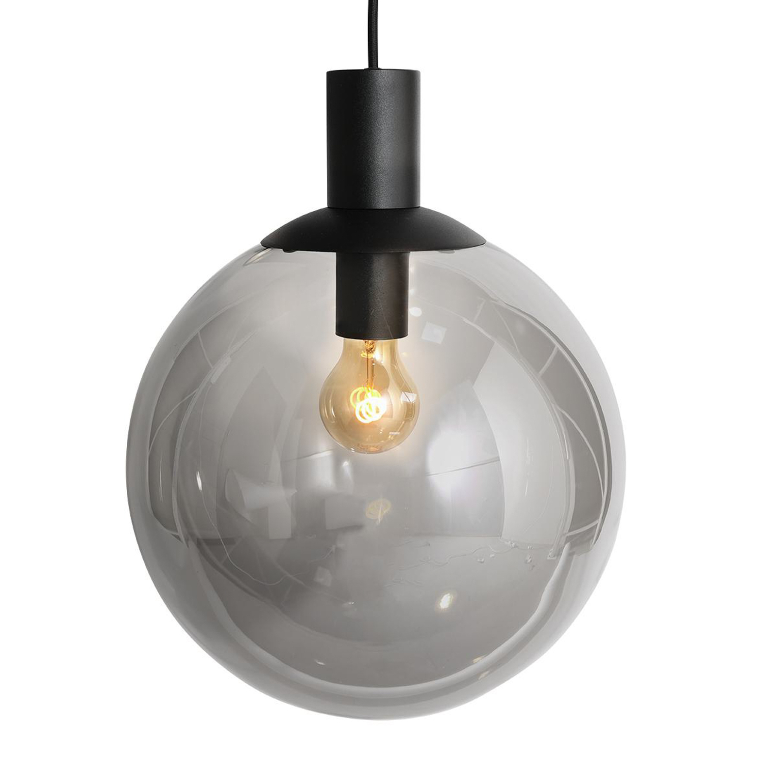 Suspension Bollique, 5 lampes rondes, noir, GU10 + E27