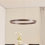 Lucande LED Pendant lamp Yonam, coffee, Ø 80cm
