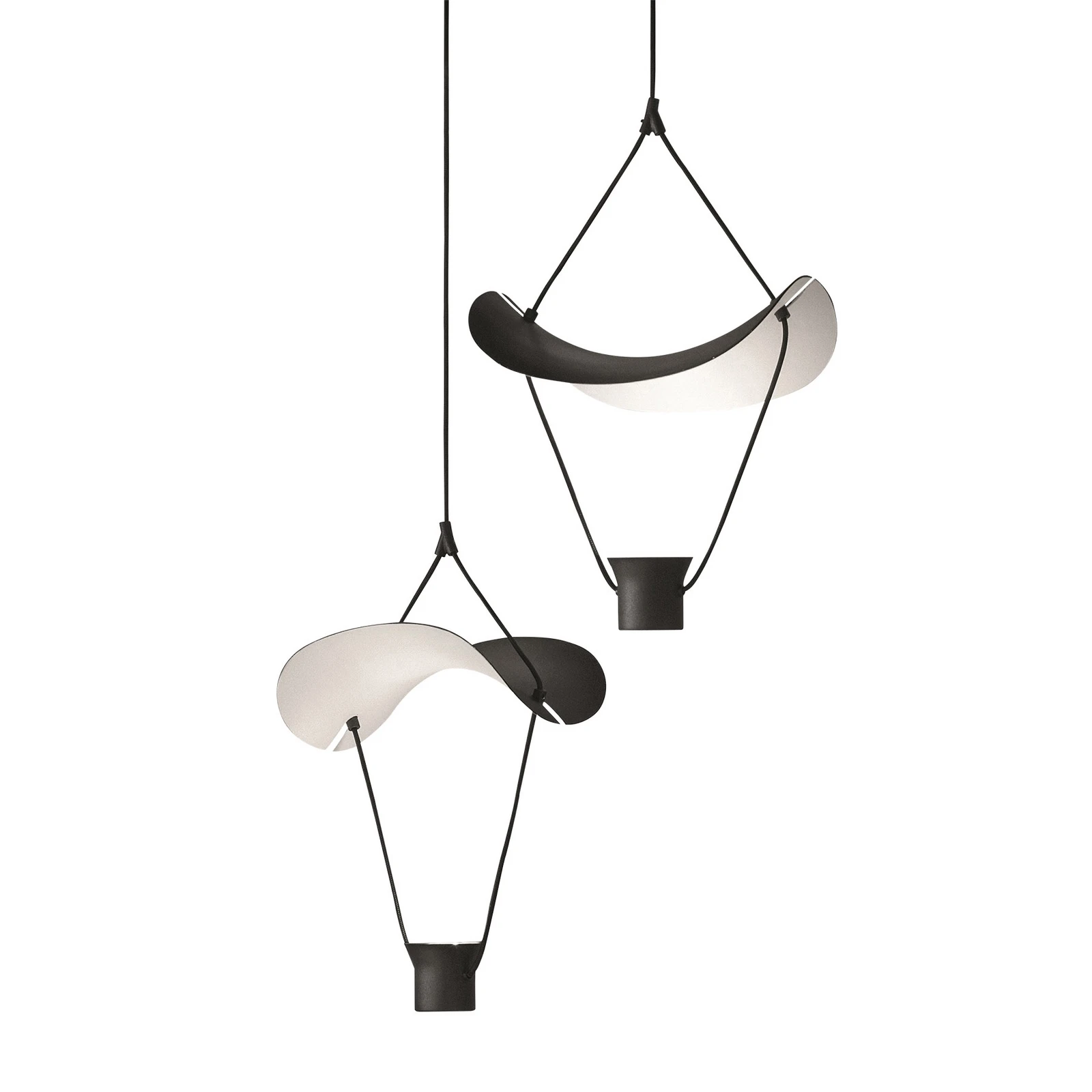 LED piekaramais apgaismojums Vollee S1 P, 44cm, uz leju, melns