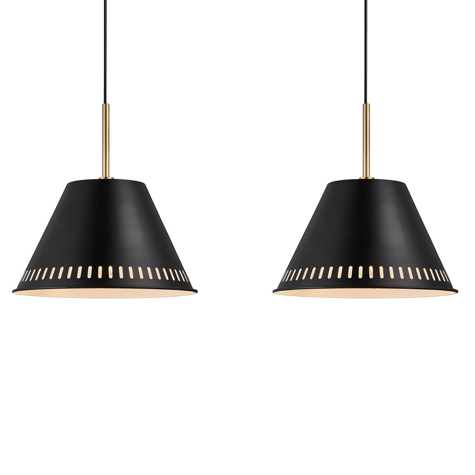 Nordlux Pine hanging light, 2-bulb, black, for Living / Dining Room, metal, E27, 40 W