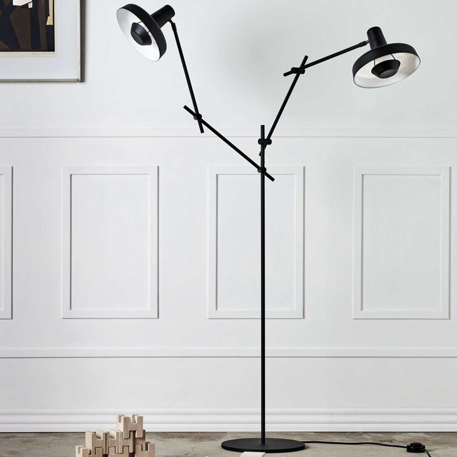 Arigato Floor Lamp Double Black - Grupa