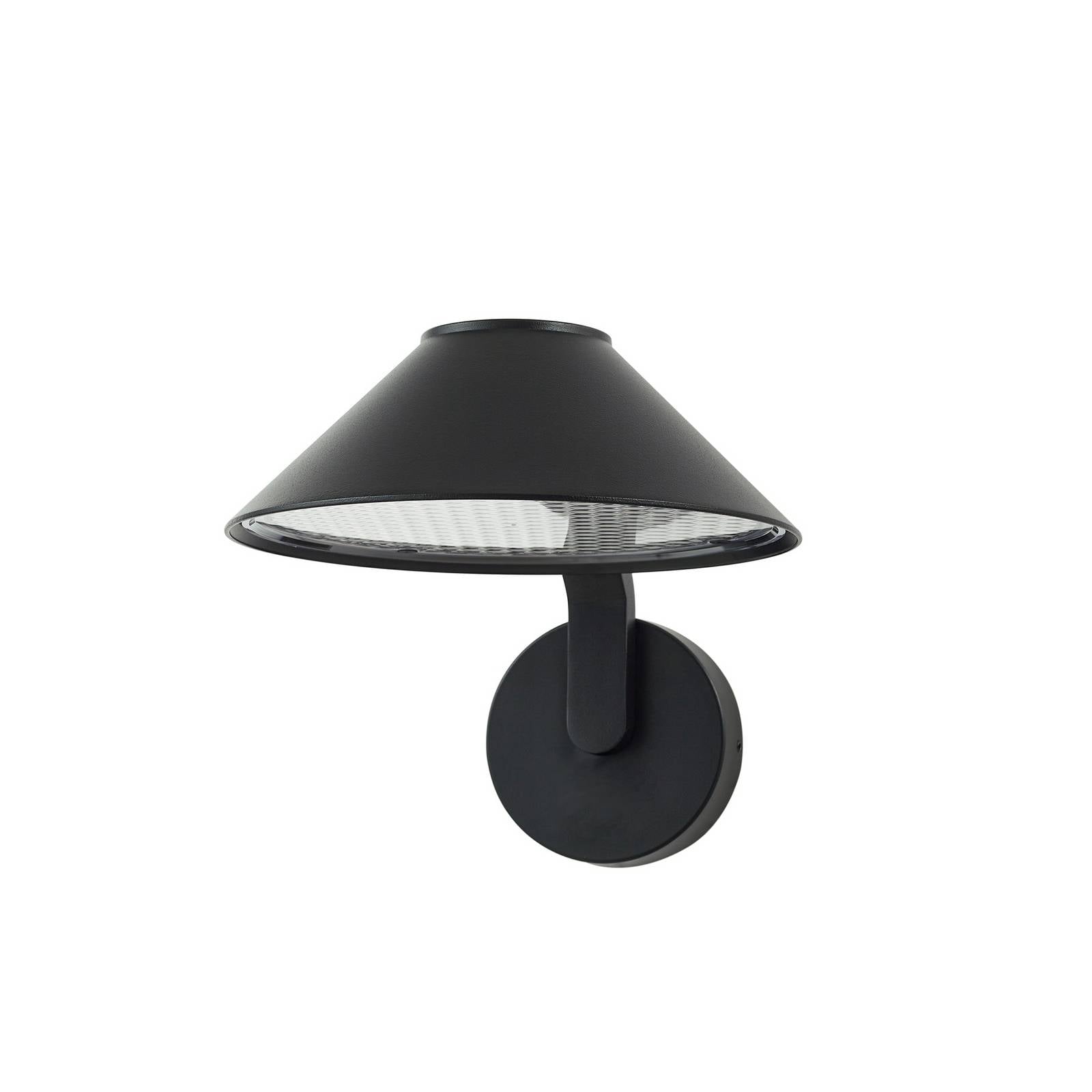 Lindby LED-Wandlampe Capelo, schwarz, Metall, Ø20cm