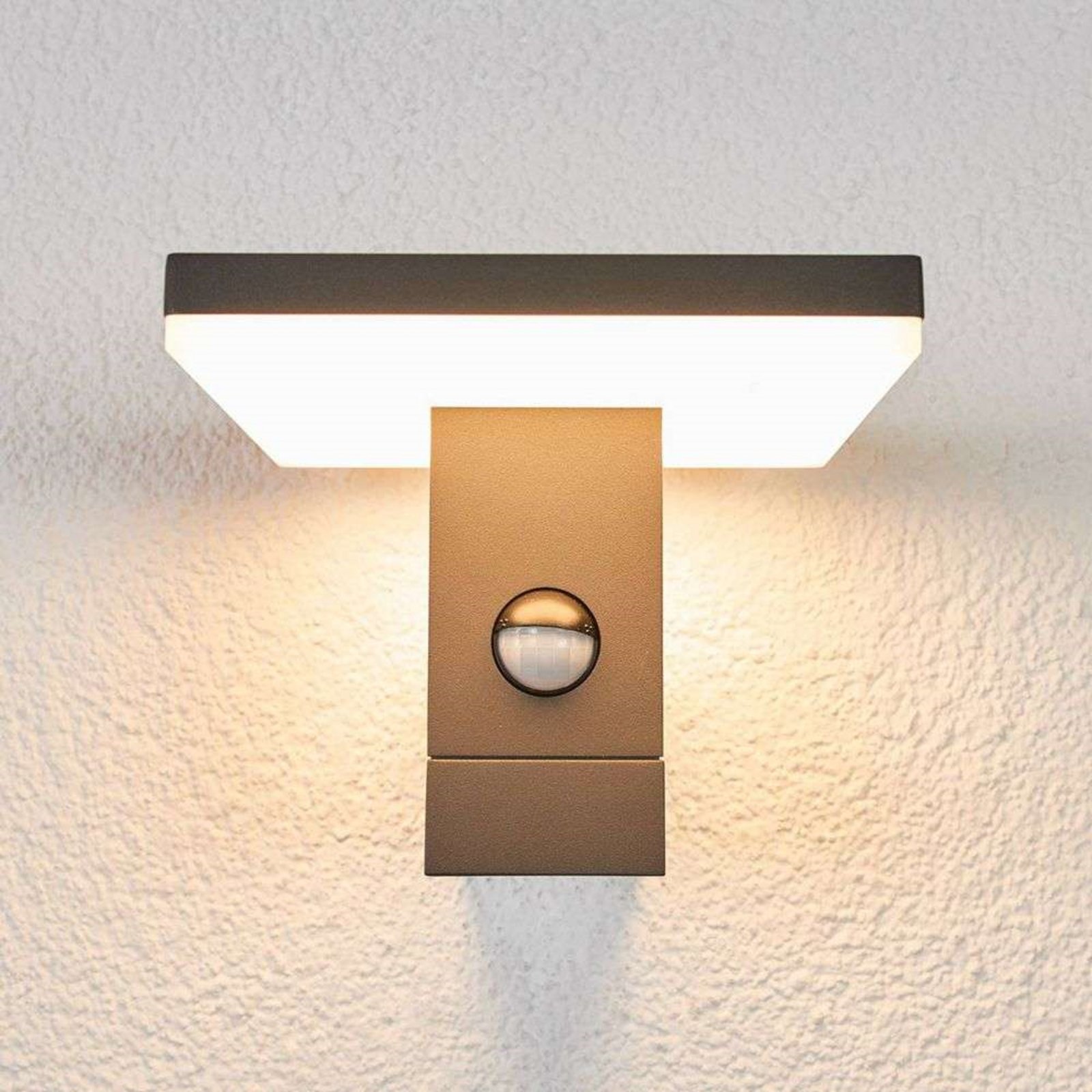 Olesia Buiten Wandlamp w/Sensor Dark Grey/Opal - Lucande