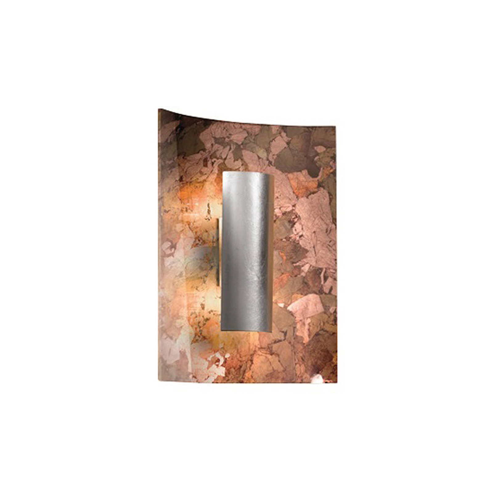 Wandlamp Aura herfst bladfolie verzilverd 30 cm