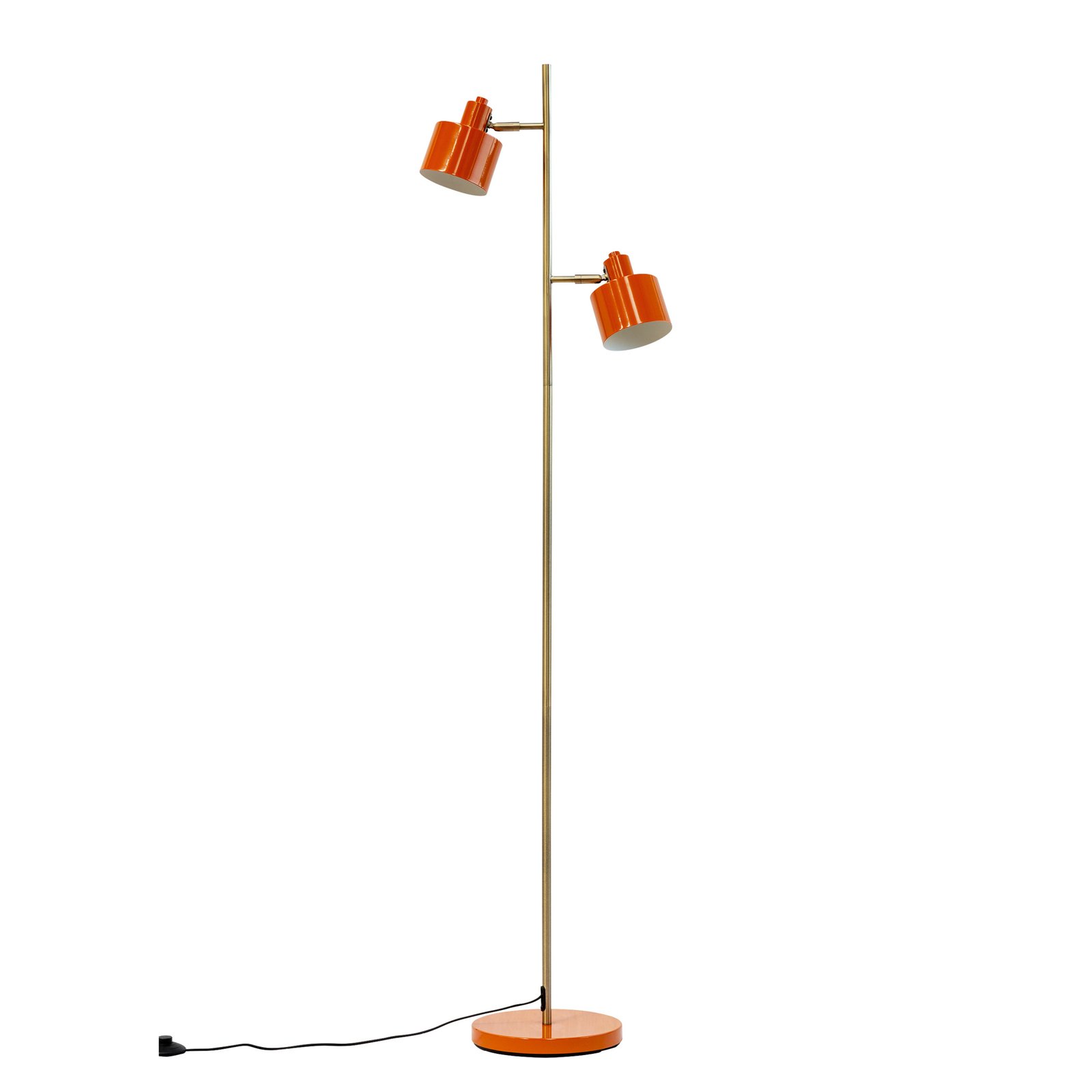 Dyberg Larsen Подова лампа Ocean с 2 светлини, оранжево/месинг