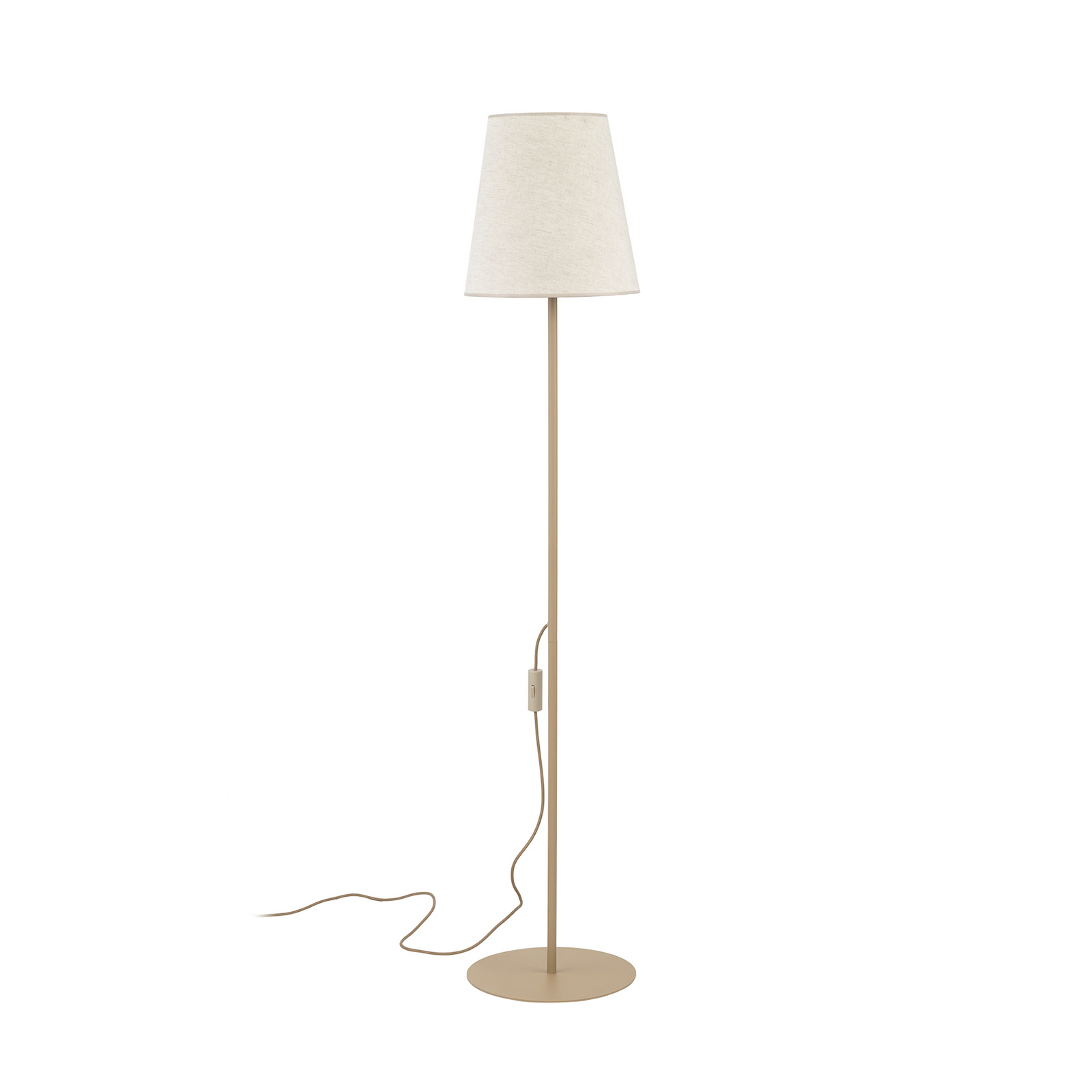 Põrandavalgusti Elizabeth, liivakarva/beež, linasest kangast, kõrgus 152 cm, E27