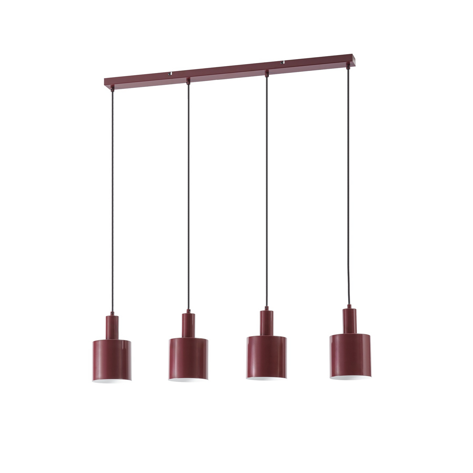 Suspension Lindby Ovelia, rouge foncé, à 4 lampes, métal, E27 Suspension Lindby Ovelia, rouge foncé, à 4 lampes, métal, E27