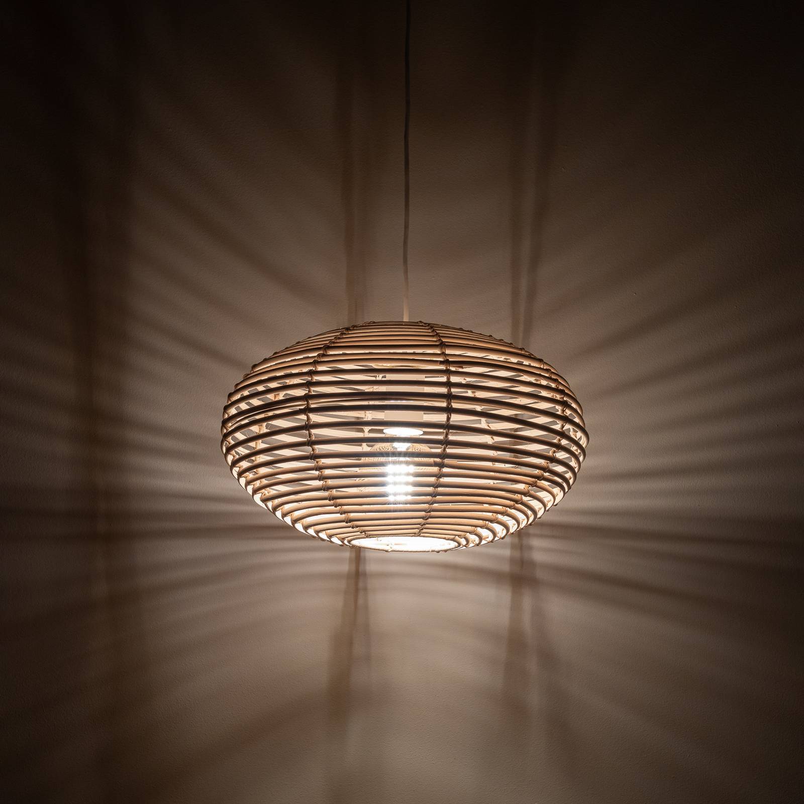 Żyrandol RATTAN, Ø 40 cm, naturalny brąz, rattan, E27