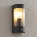 Lindby Junias outdoor wall lamp, 24 cm, anthracite, sensor