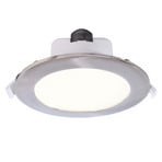 LED-kattoon upotettava valaisin Acrux, Ø 15 cm, hopeanvärinen matta, CCT