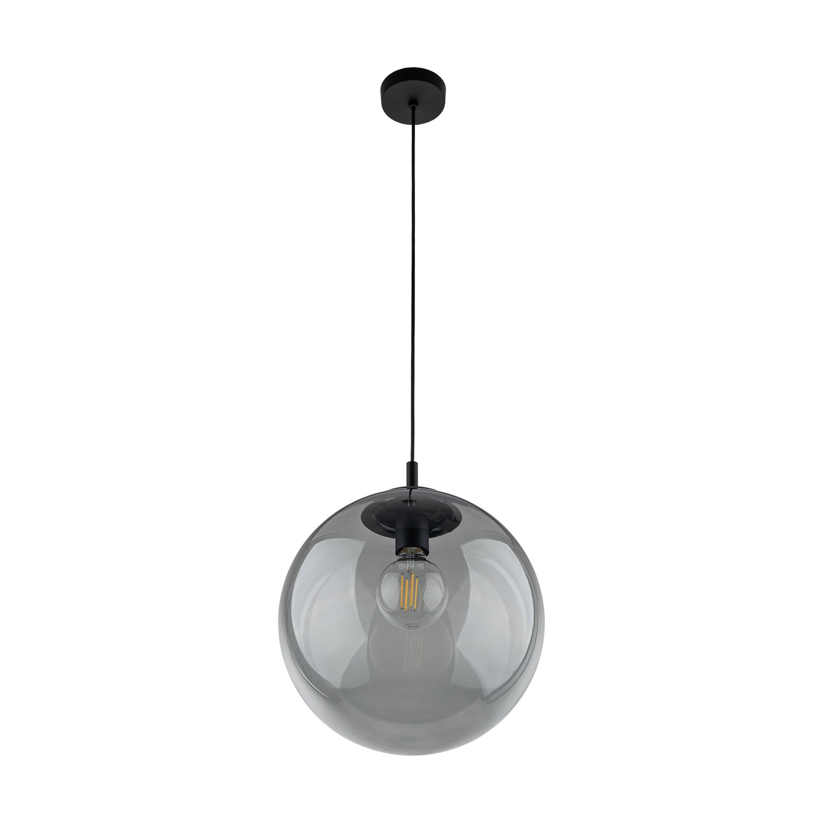 Lampada a sospensione Esme, vetro, grafite-trasparente, 1 luce, Ø 35 cm