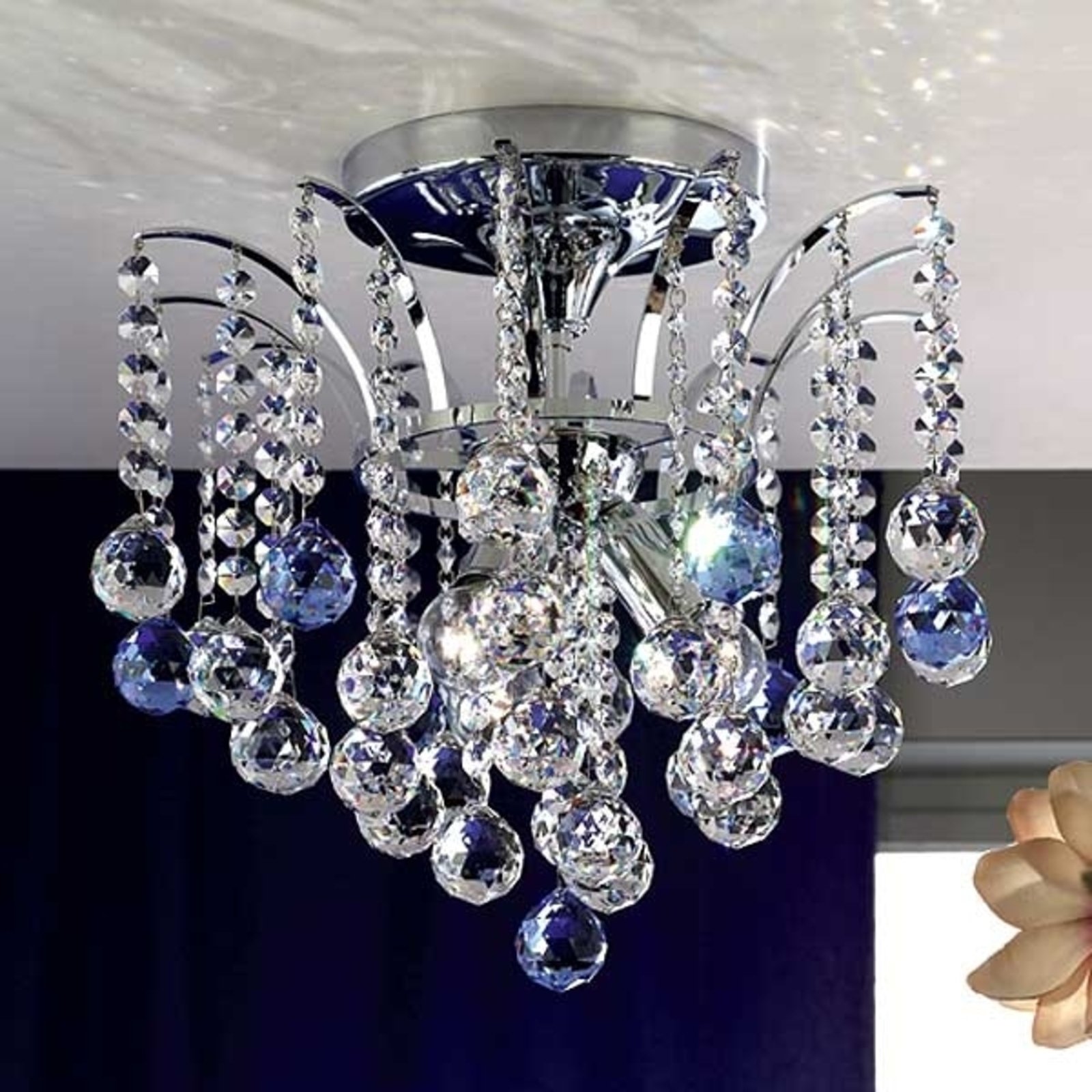 Lennarda Crystal Ceiling Light Sparkling 42 cm