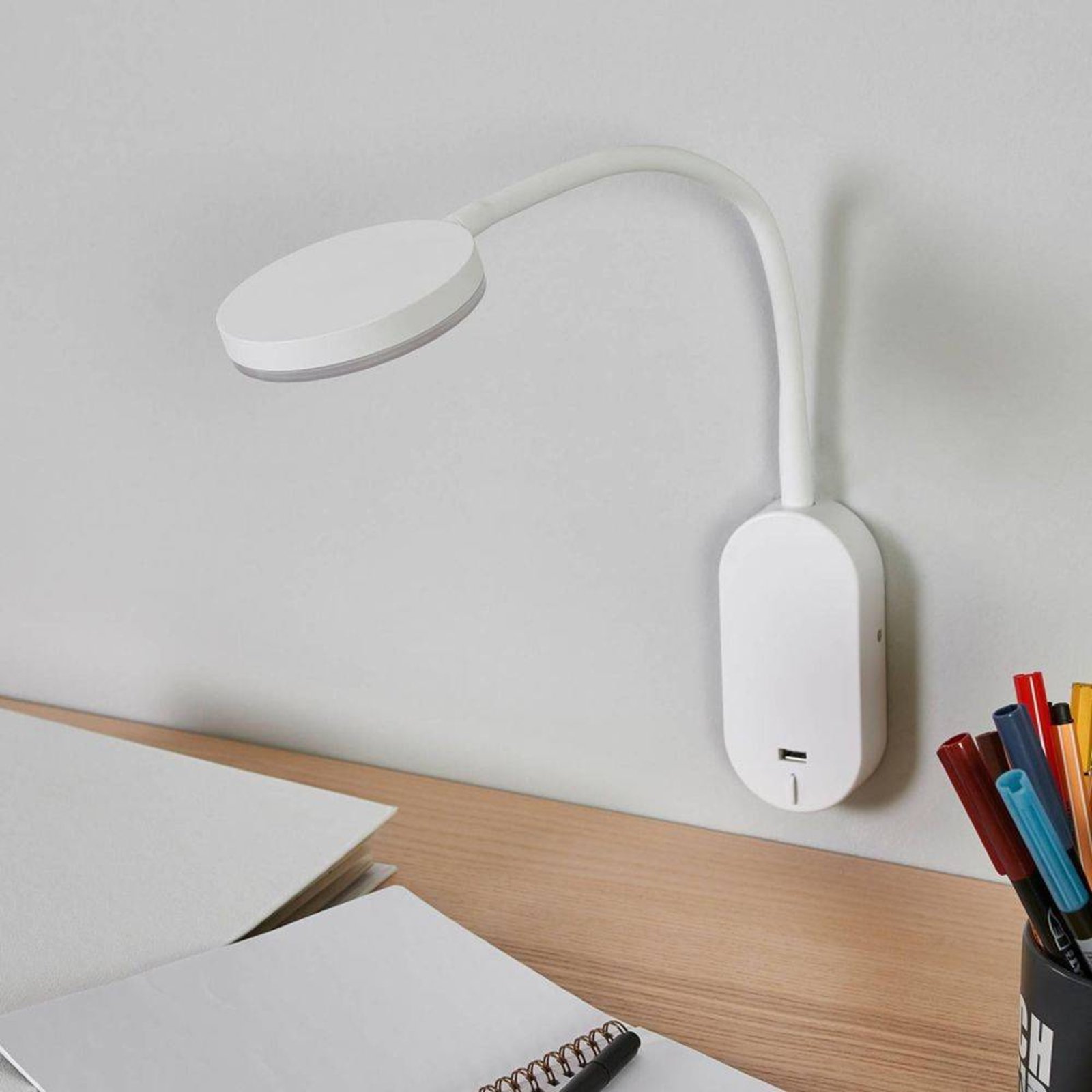 Milow LED Aplică de Perete USB White - Lindby