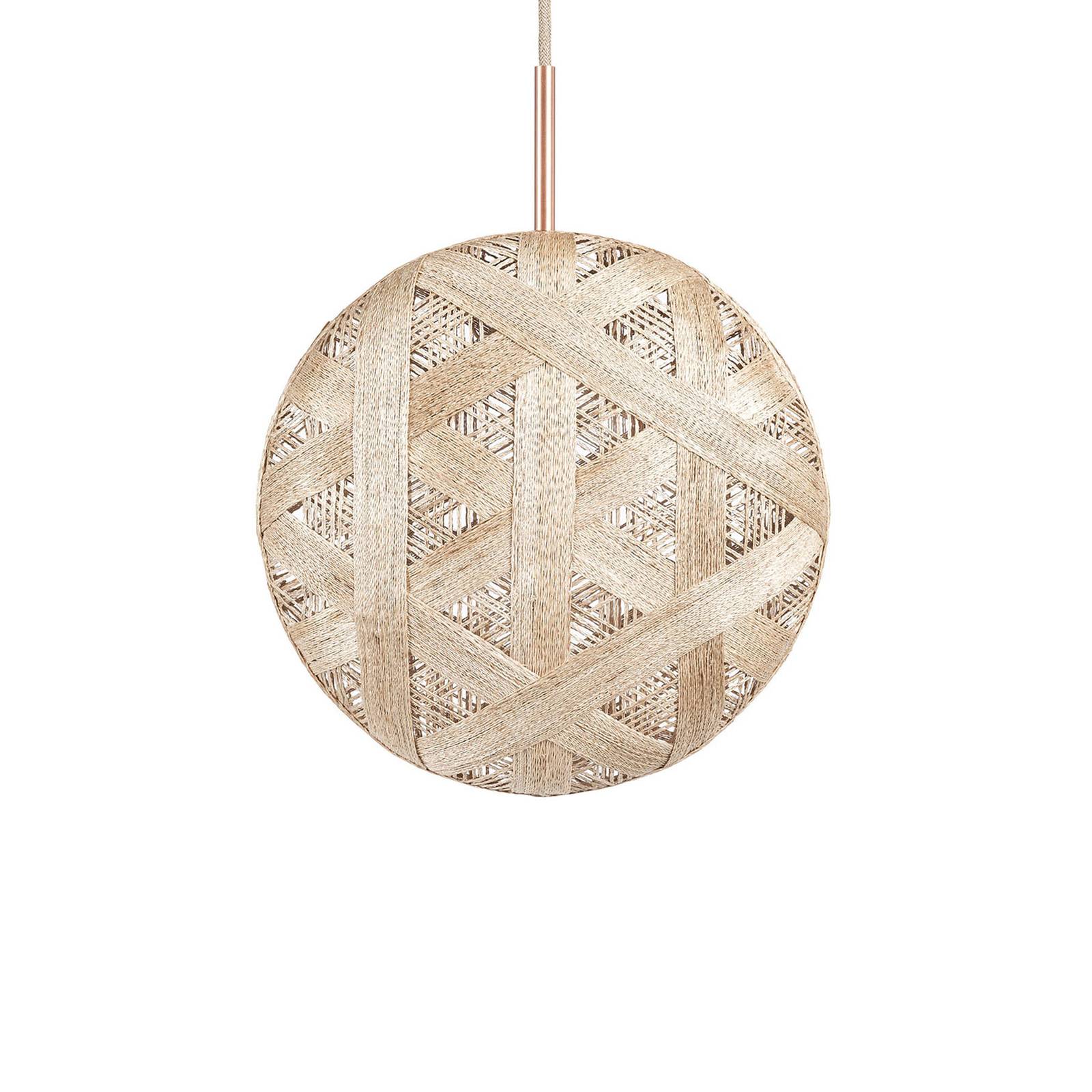 Forestier Chanpen M Hexagonal hanging lamp natural, for Living / Dining Room, hemp, E27, 60 W