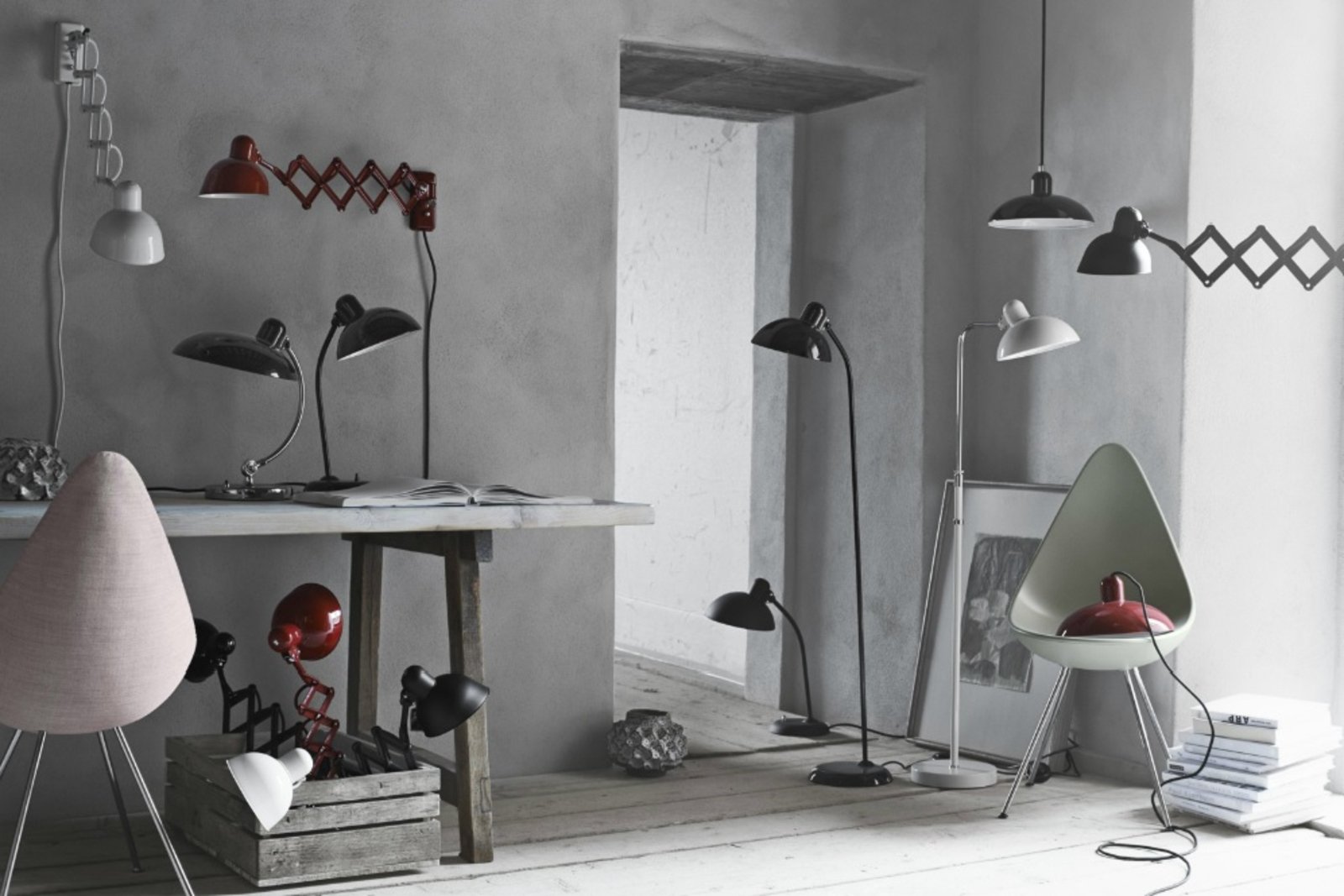 KAISER idell™ 6718-W Wall/Scissor Lamp Black - Fritz Hansen