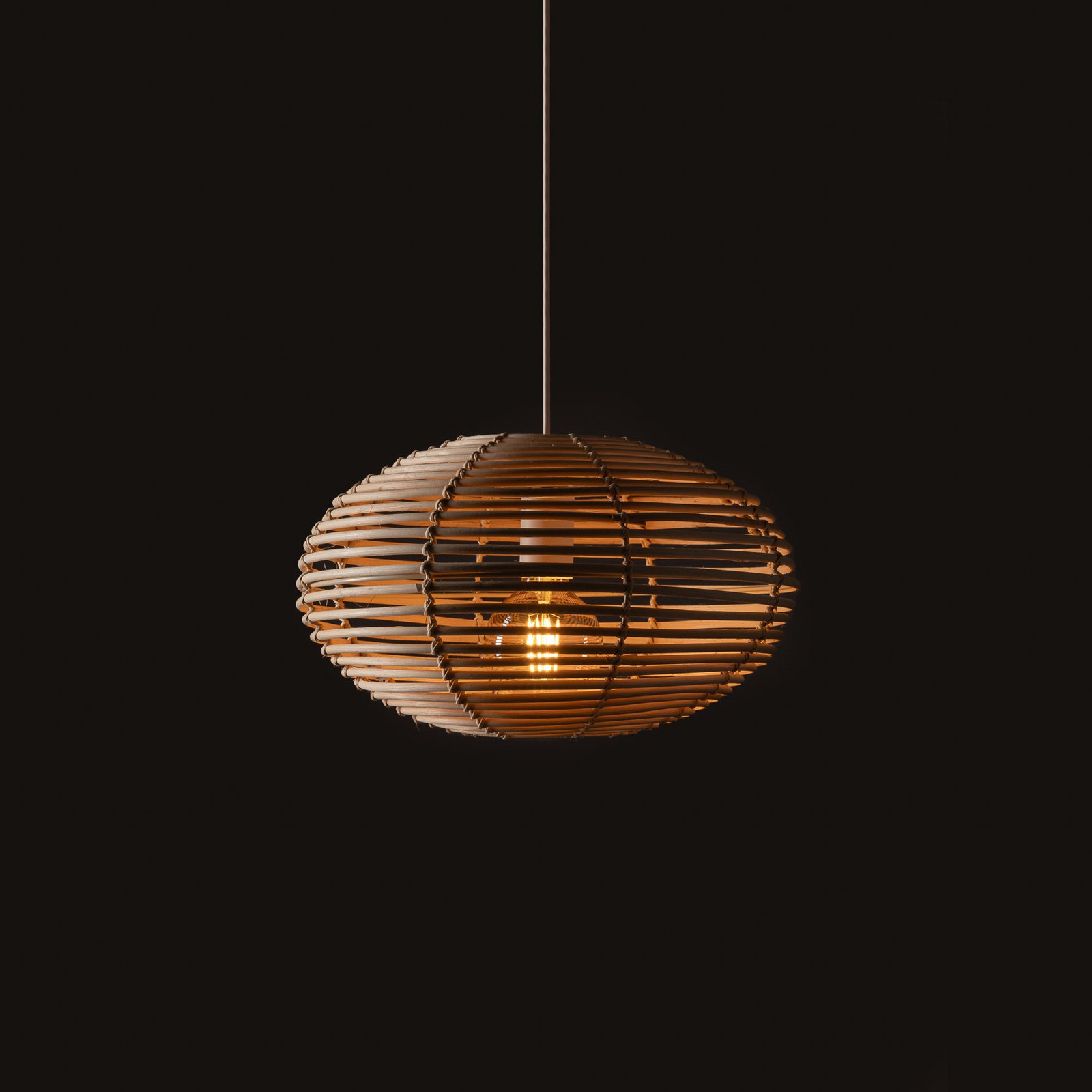 Hängeleuchte RATTAN, Ø 40 cm, naturbraun, Rattan, E27